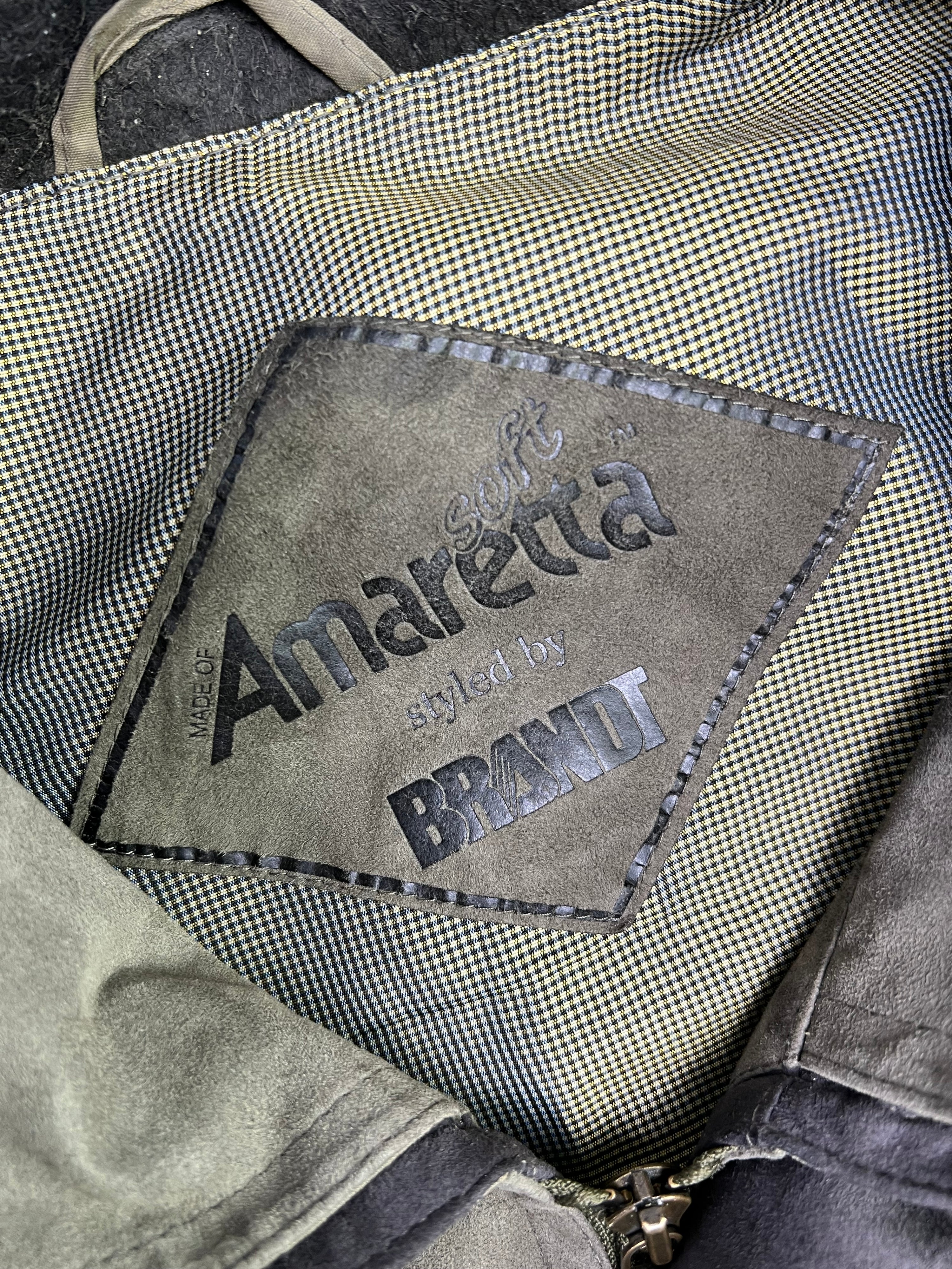 VINTAGE SUEDE BOMBER JACKET WITH POLYURETHANE COATING GREY - L/XL