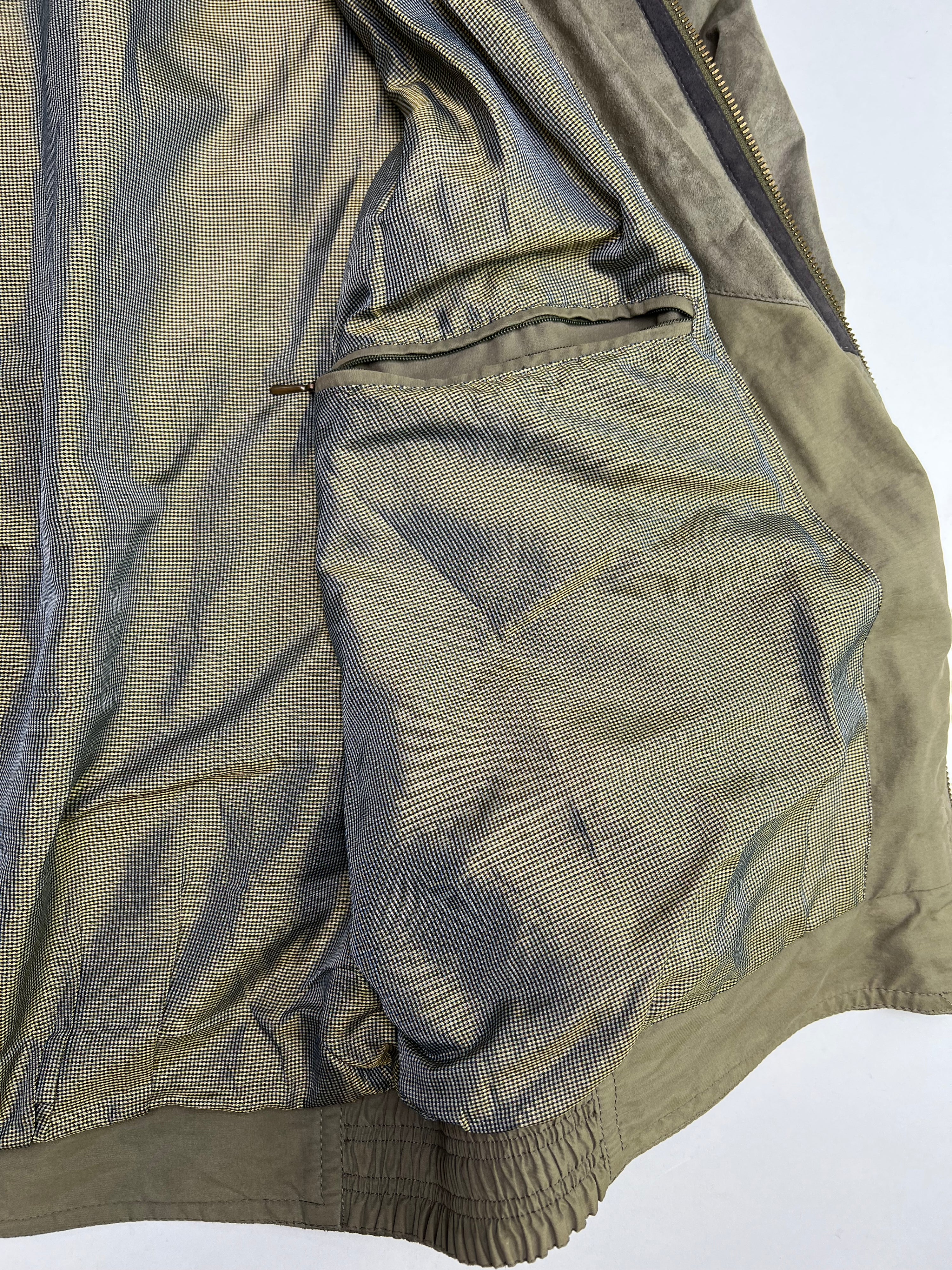 VINTAGE SUEDE BOMBER JACKET WITH POLYURETHANE COATING GREY - L/XL