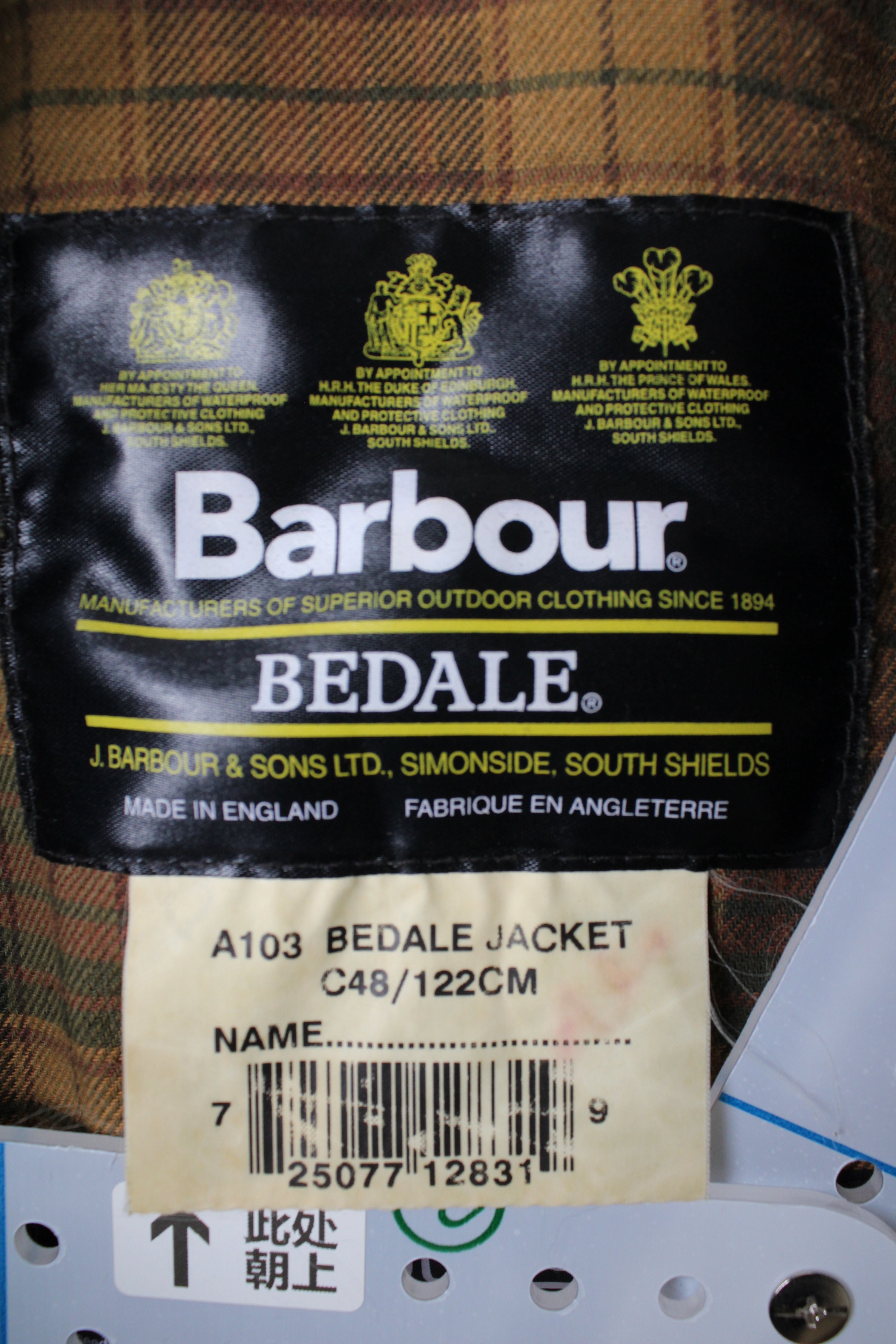 BARBOUR BEDALE WAXED JACKET RUSTIC BROWN - L/XL