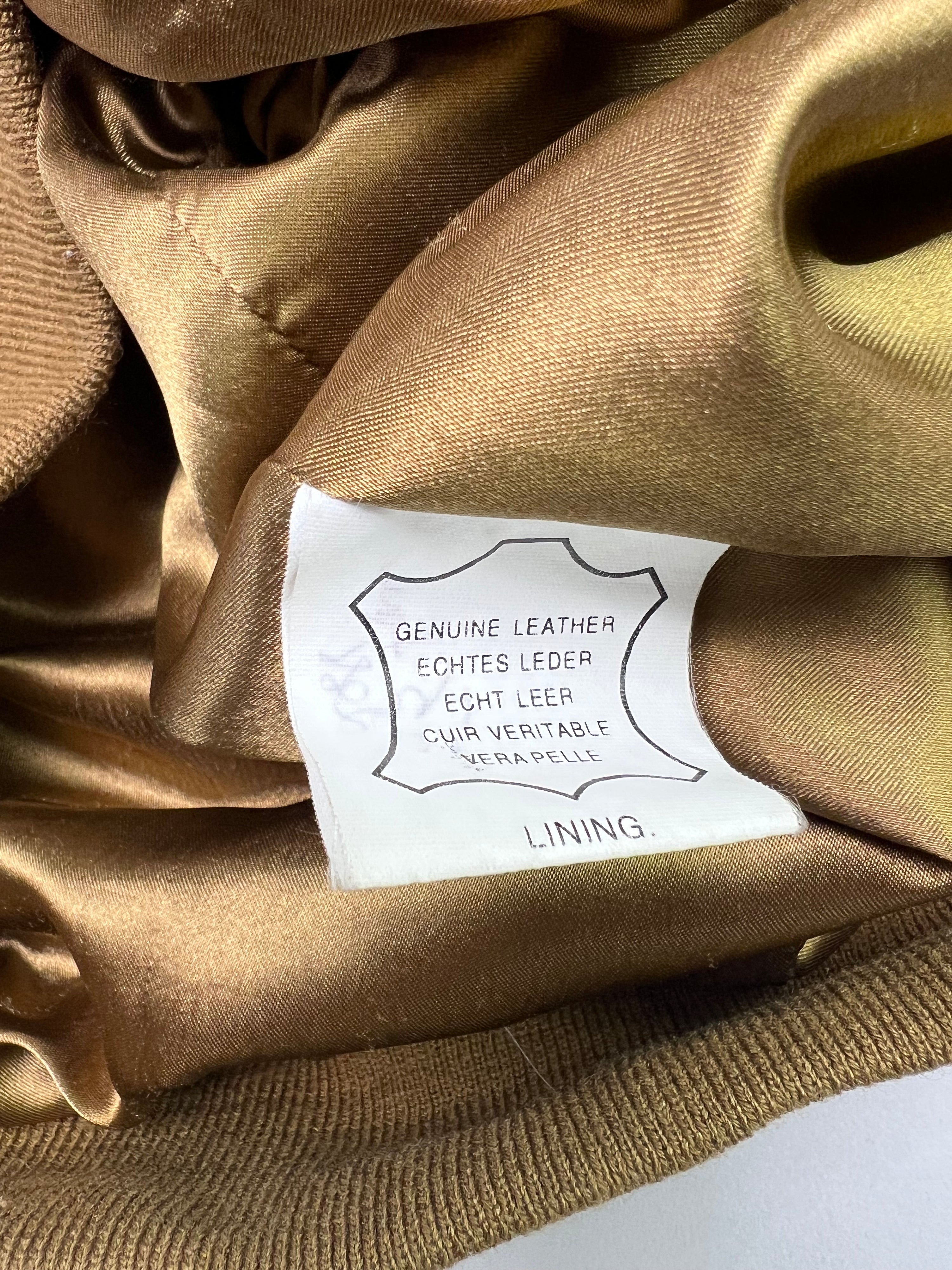 VINTAGE SUEDE BOMBER LEATHER JACKET BROWN - XL/XXL