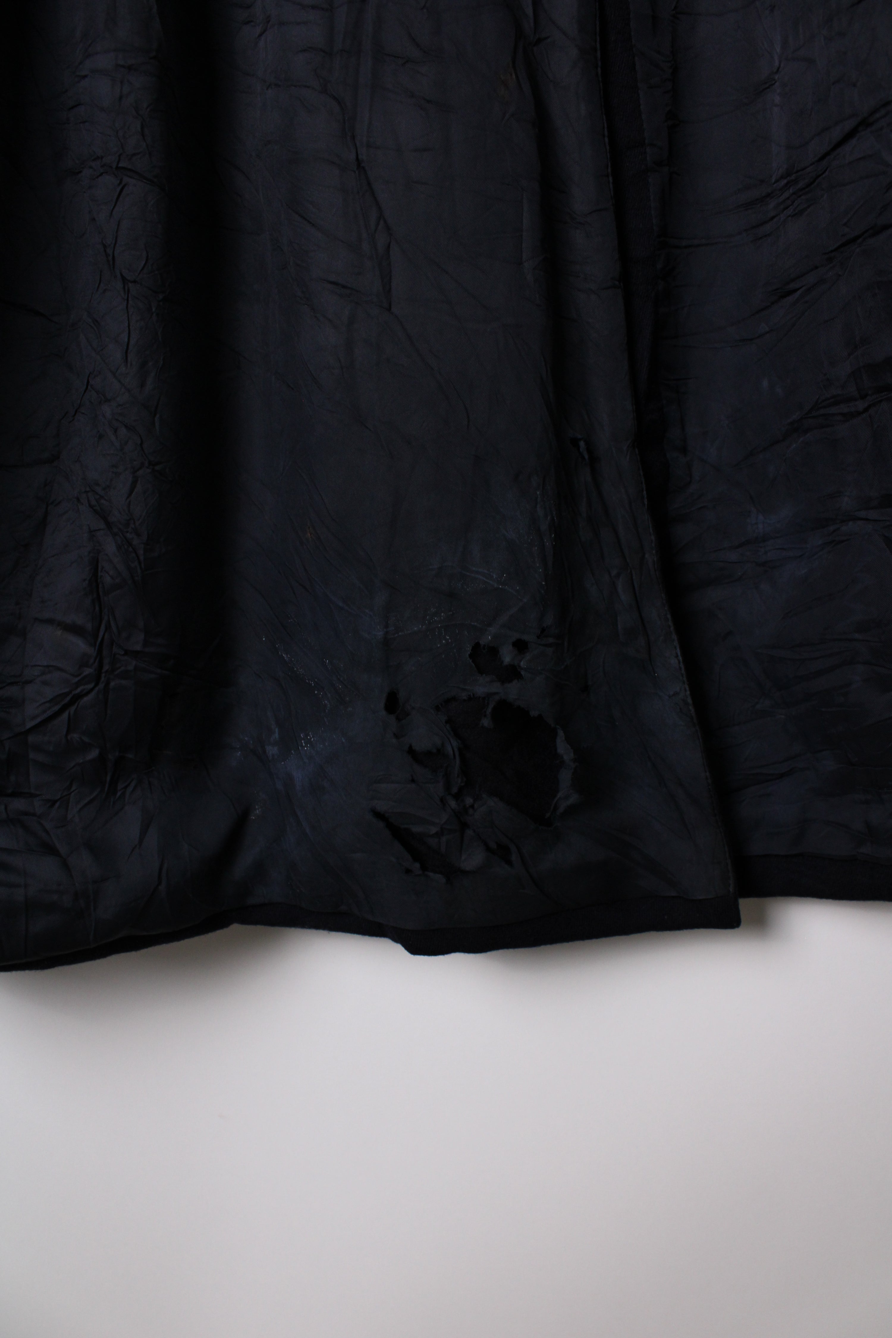 AQUASCUTUM VINTAGE WOOL COAT NAVY BLUE - L/XL