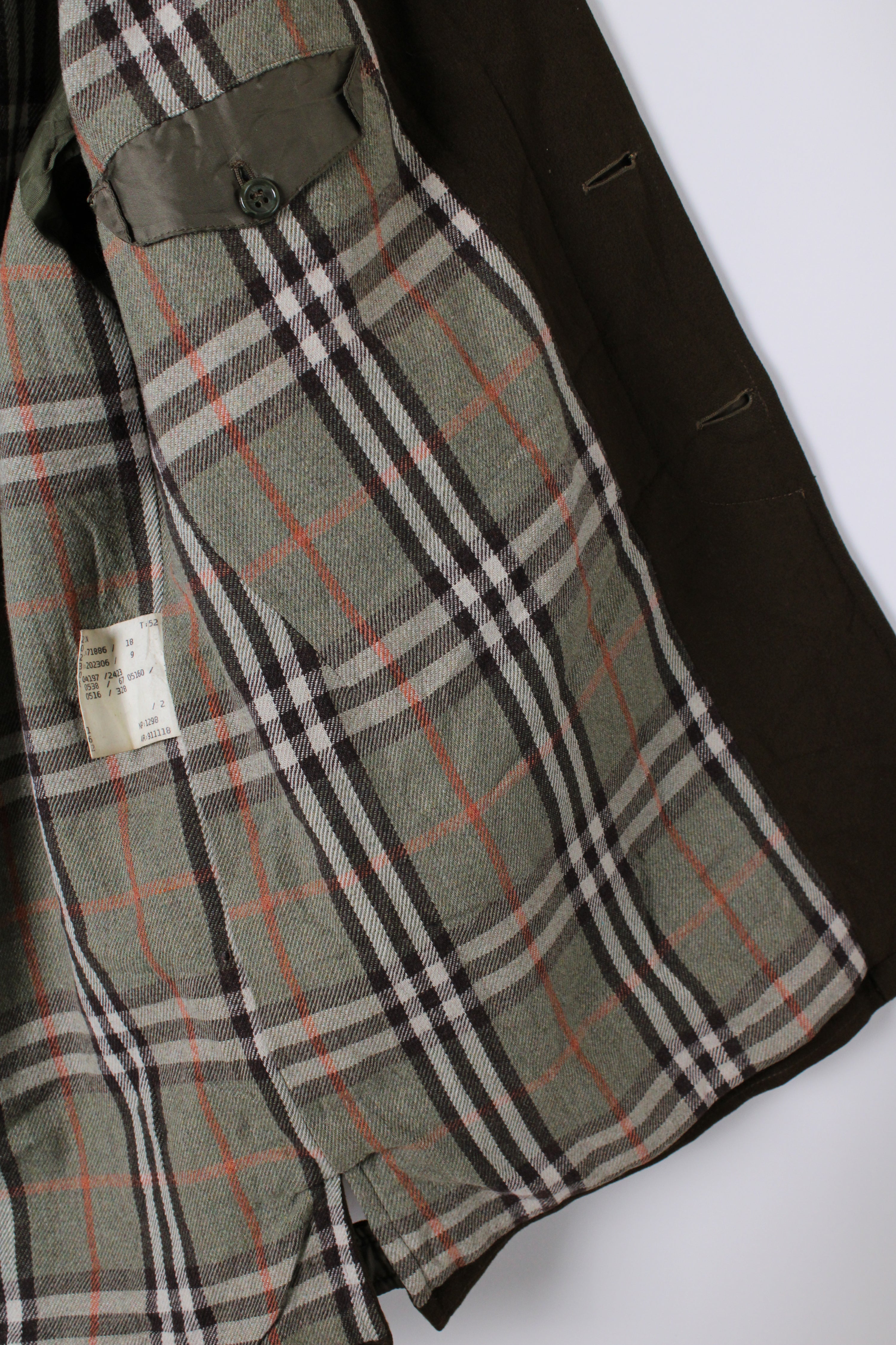 BURBERRY VINTAGE WOOL COAT BROWN - L/XL