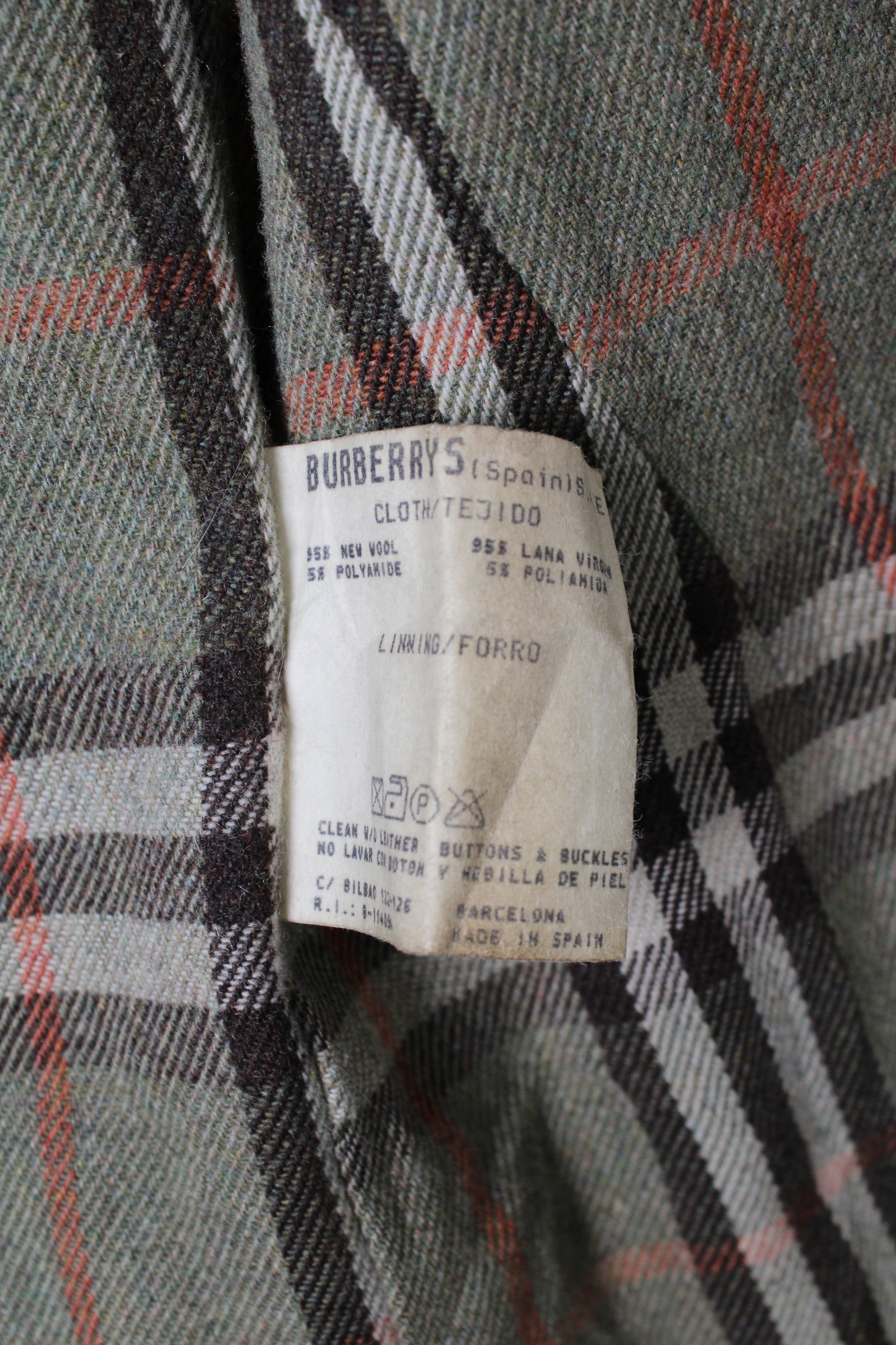 BURBERRY VINTAGE WOOL COAT BROWN - L/XL