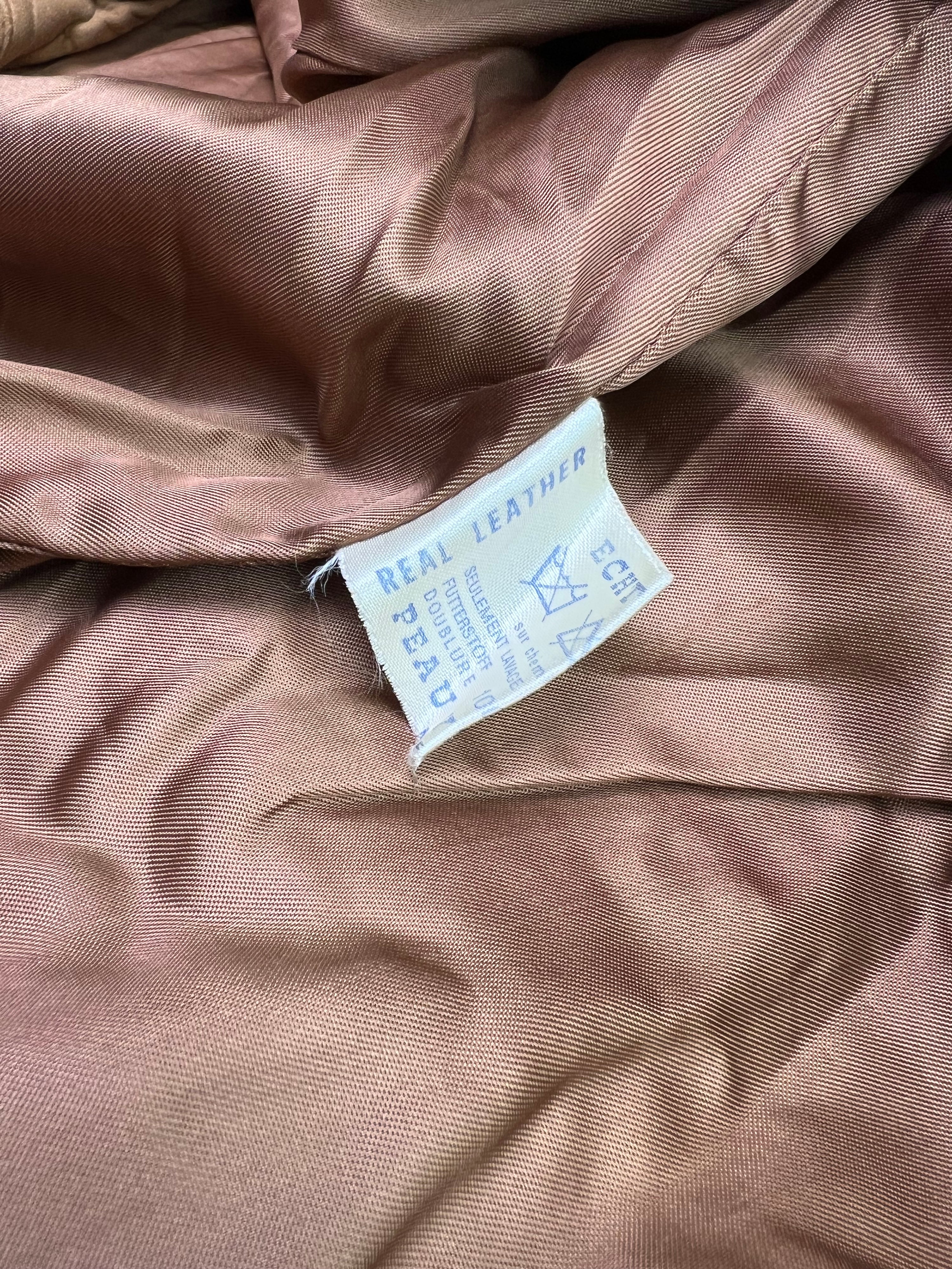 VINTAGE SUEDE BOMBER LEATHER JACKET BROWN - M/L