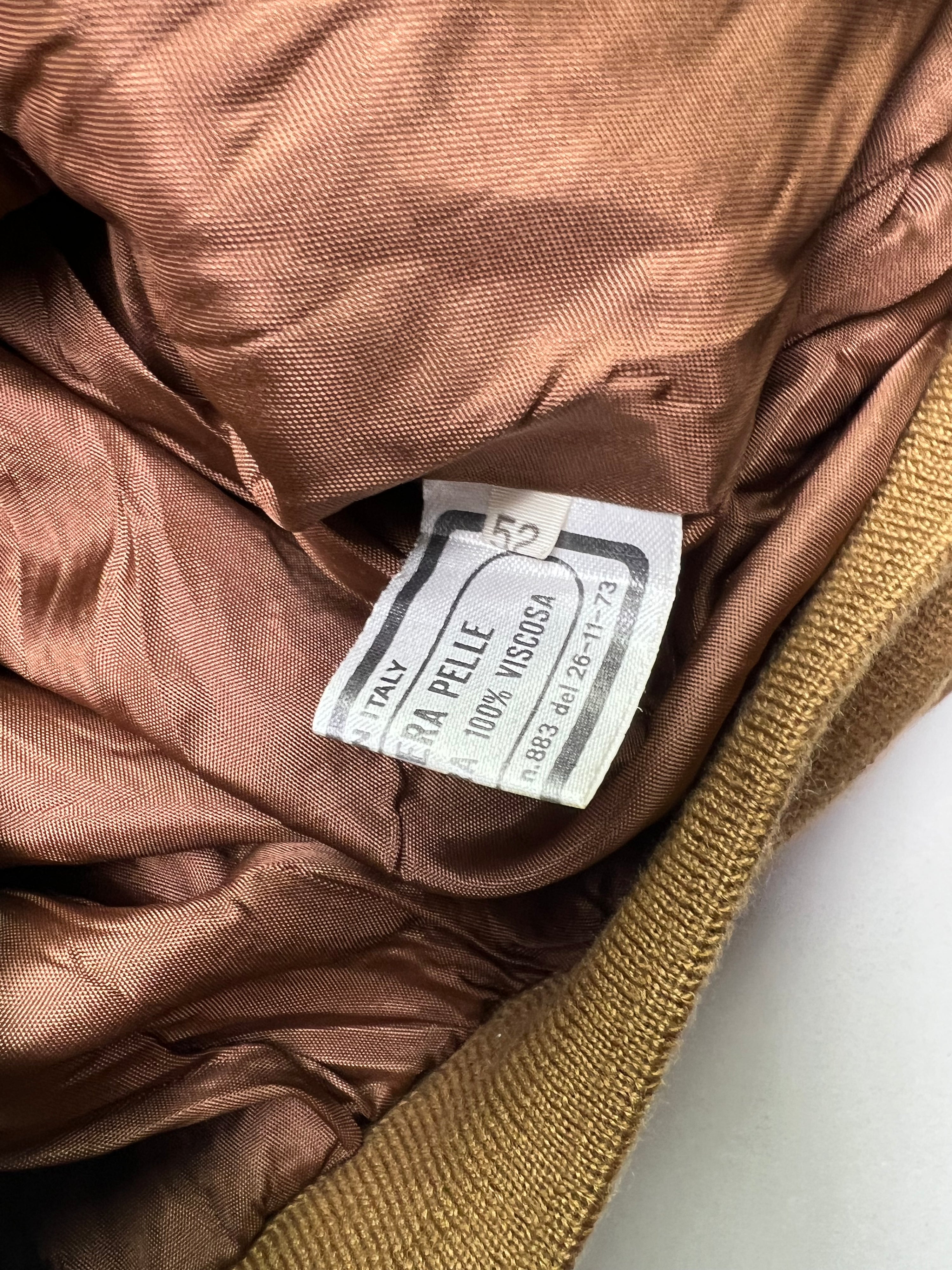 VINTAGE SUEDE BOMBER LEATHER JACKET BROWN - L/XL