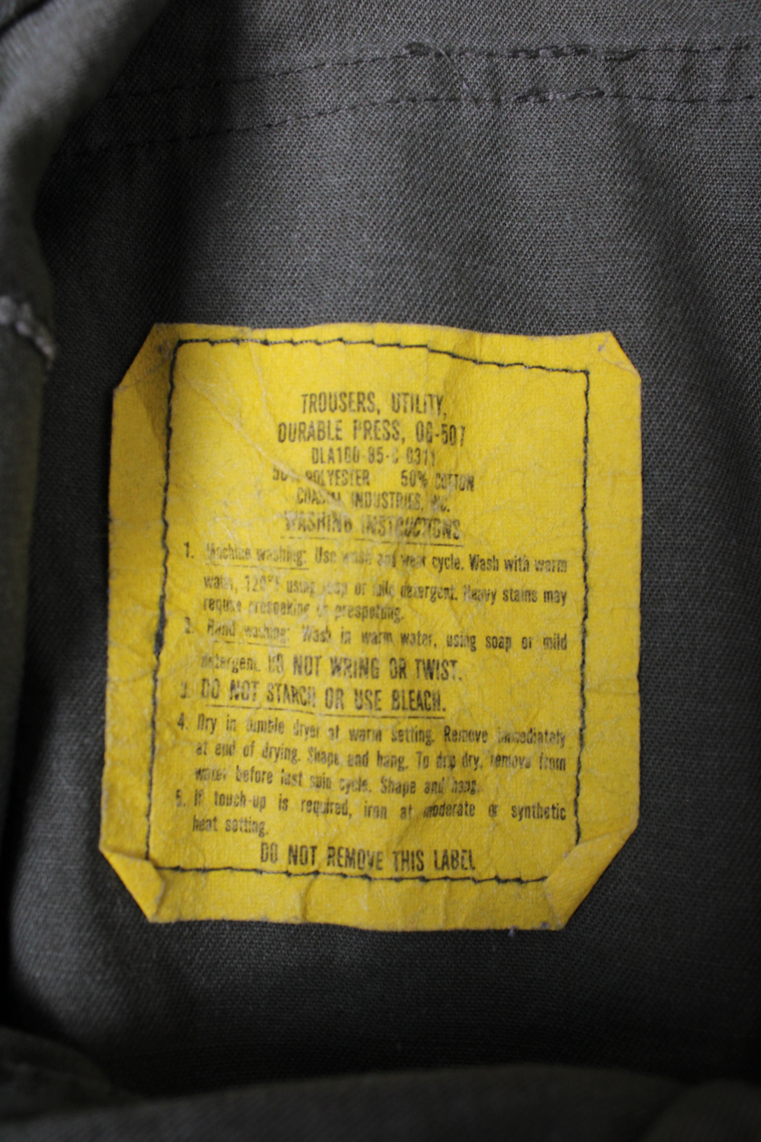 US ARMY OG 507 FATIGUE PANTS GREEN