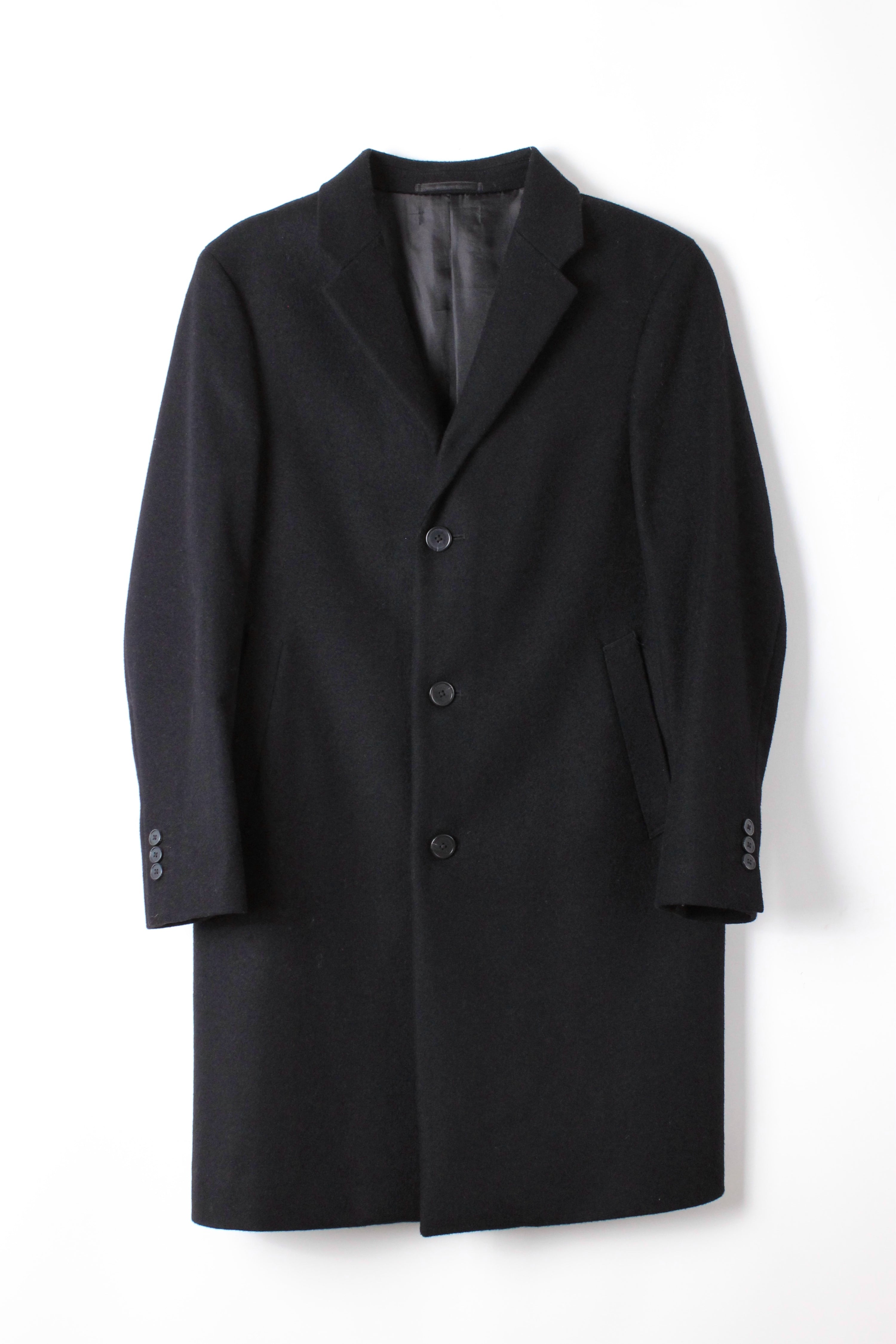 VINTAGE WOOL COAT BLACK - XS/S