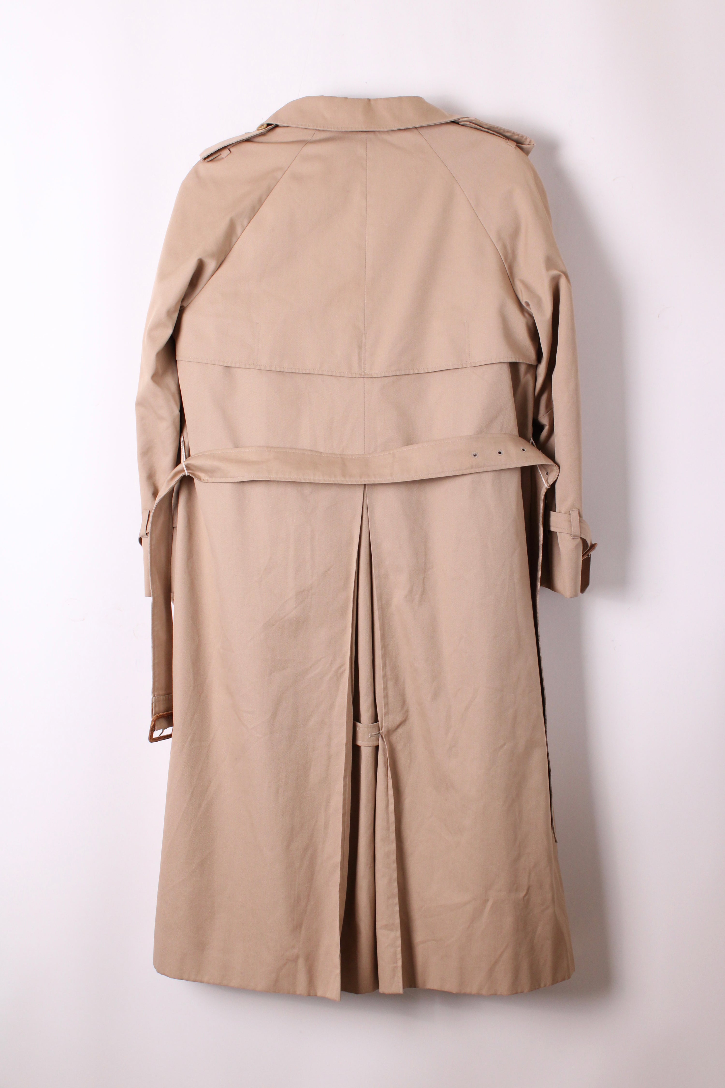 AQUASCUTUM DOUBLE BREAST TRENCH COAT BEIGE WOOL LINING - XS/S