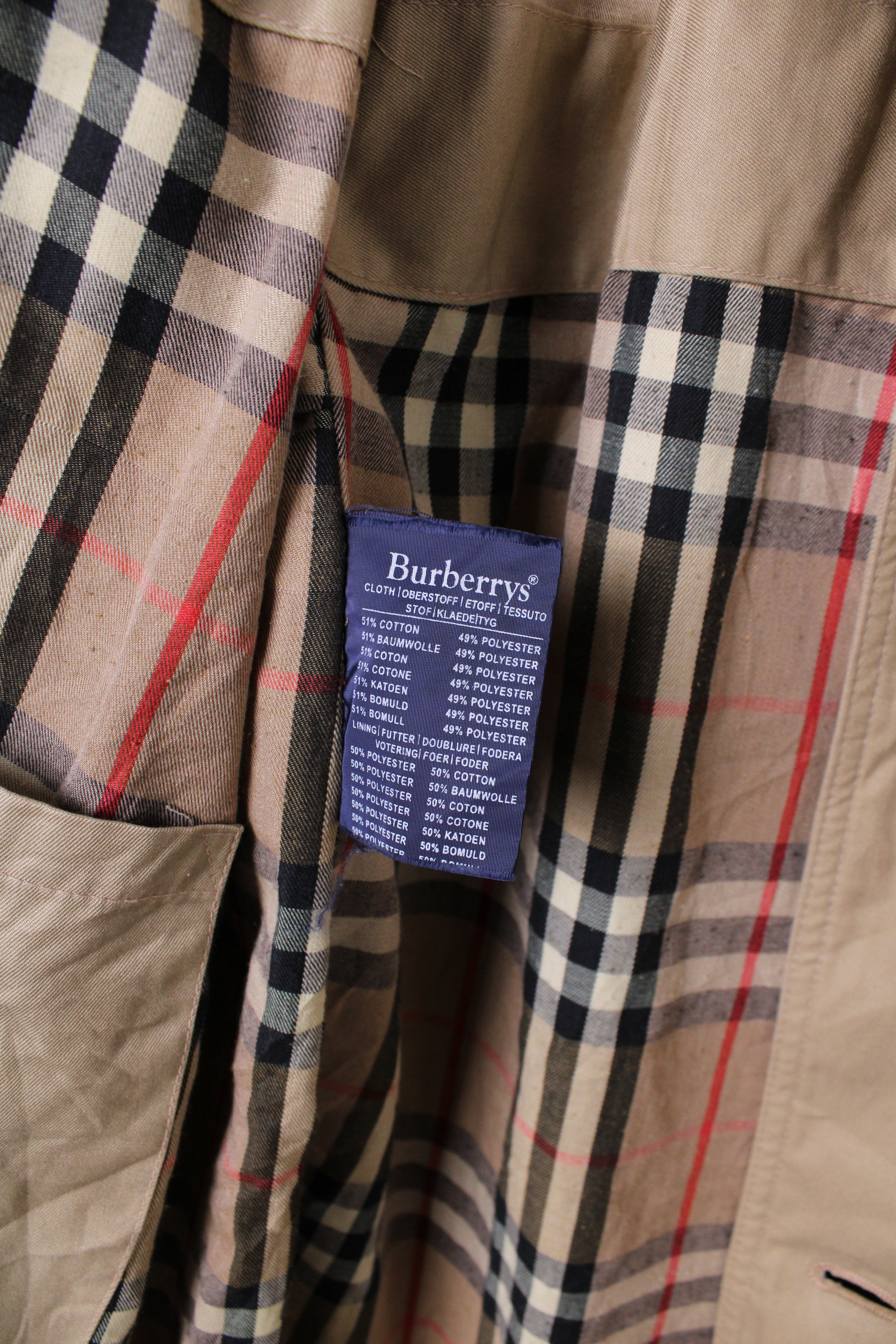 BURBERRY VINTAGE TRENCH COAT DOUBLE BREAST BEIGE - XXL