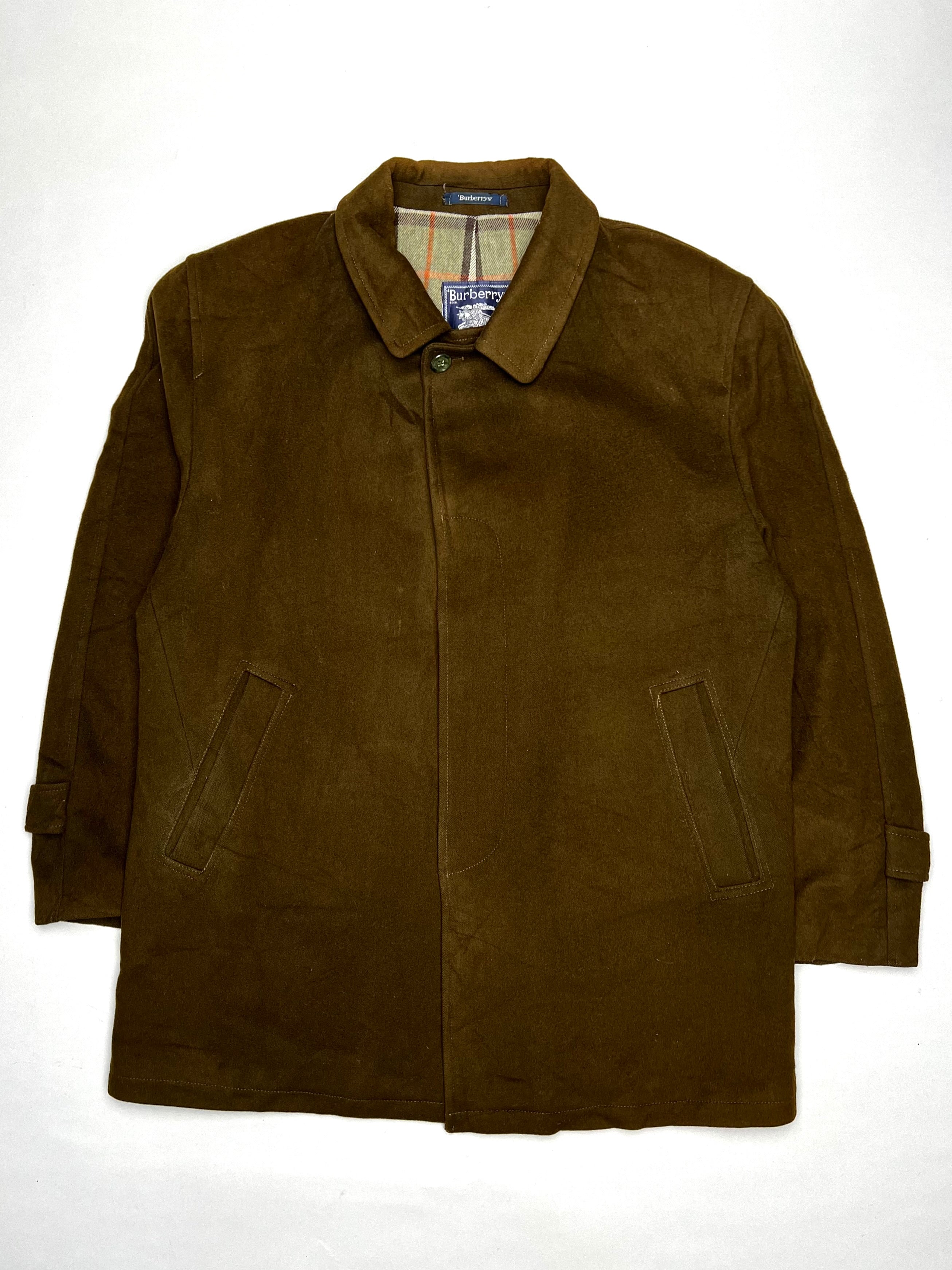 BURBERRY VINTAGE WOOL COAT BROWN - L/XL