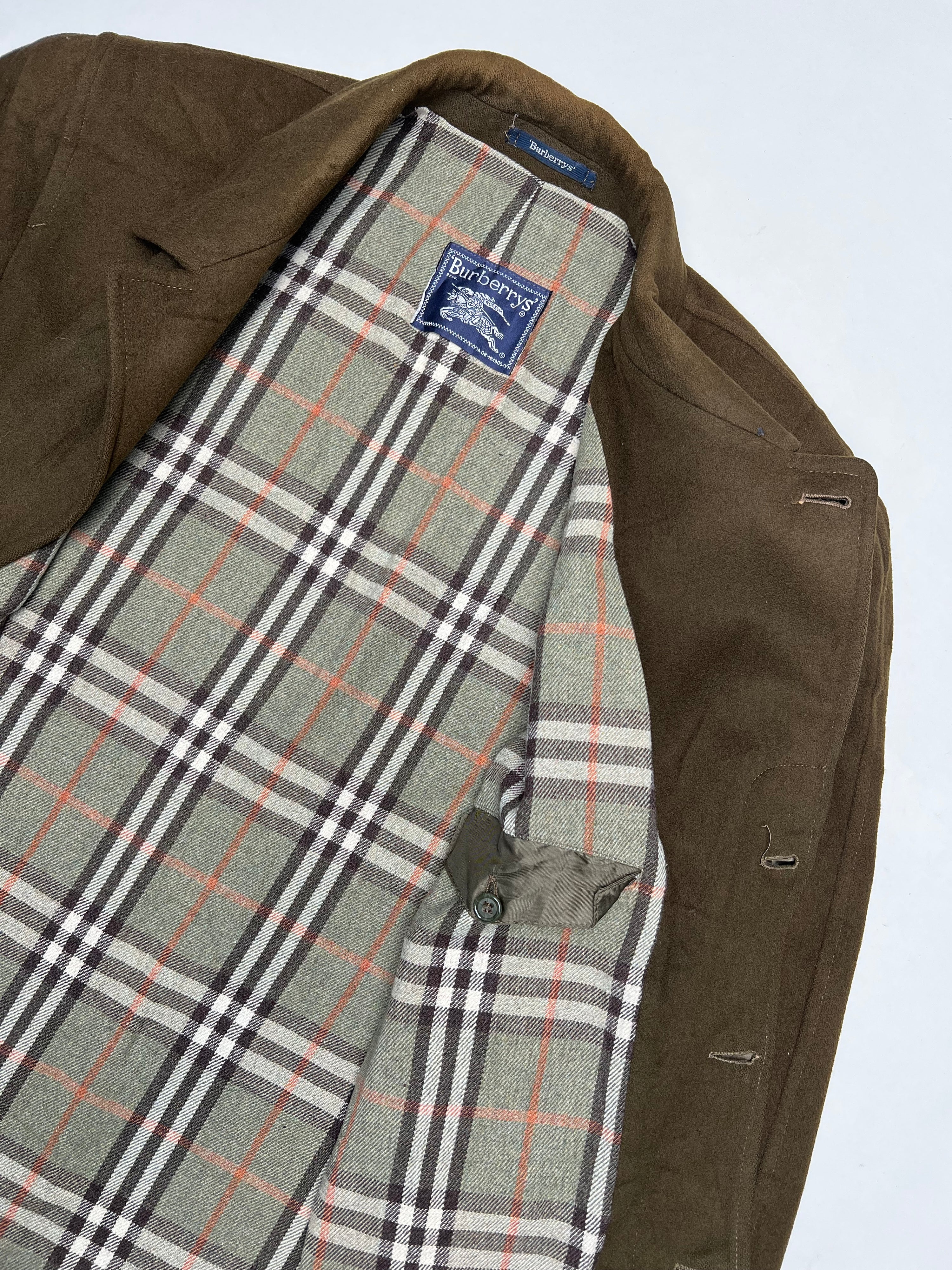 BURBERRY VINTAGE WOOL COAT BROWN - L/XL