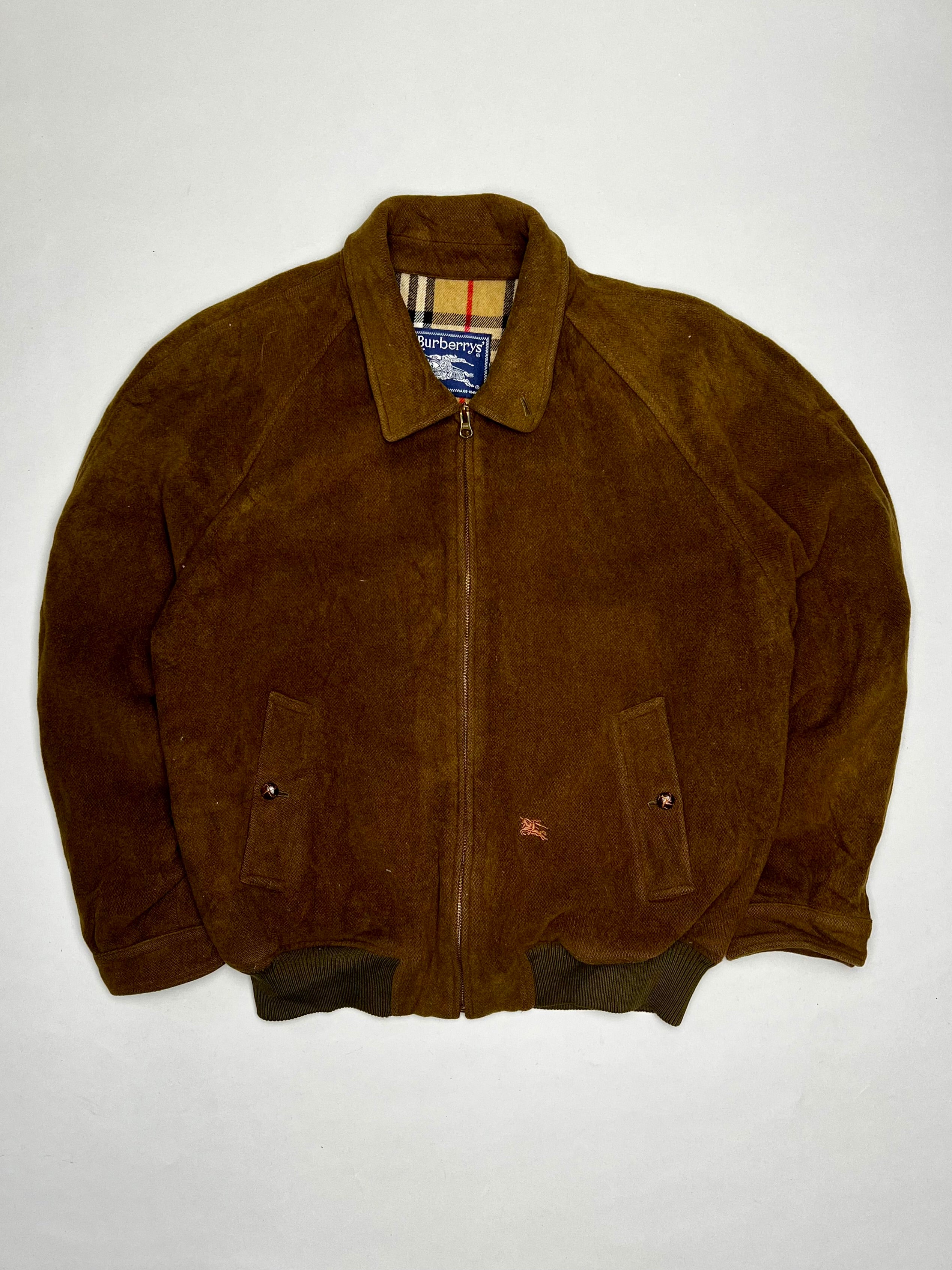 BURBERRY VINTAGE WOOL BOMBER BROWN - L/XL