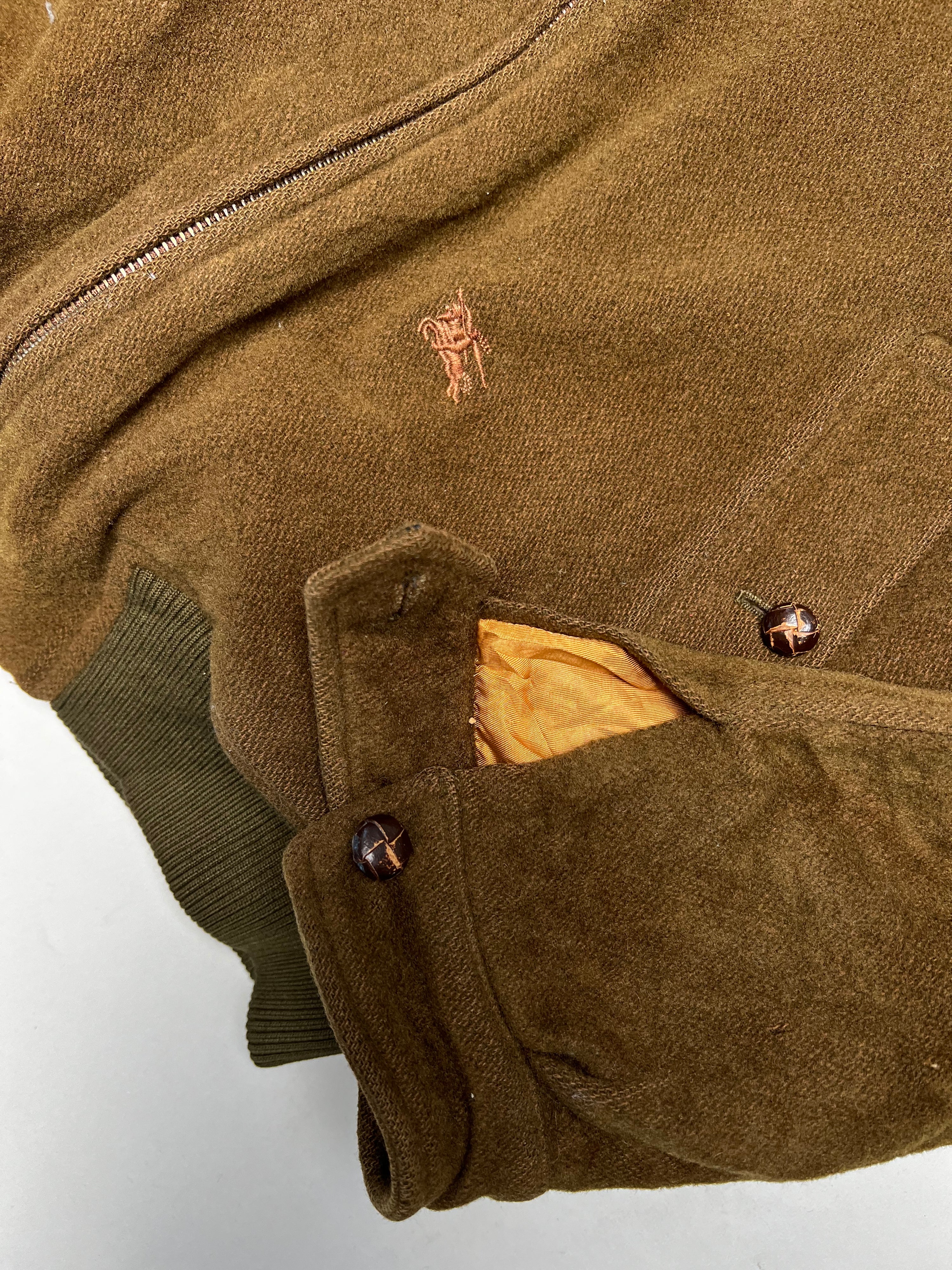 BURBERRY VINTAGE WOOL BOMBER BROWN - L/XL