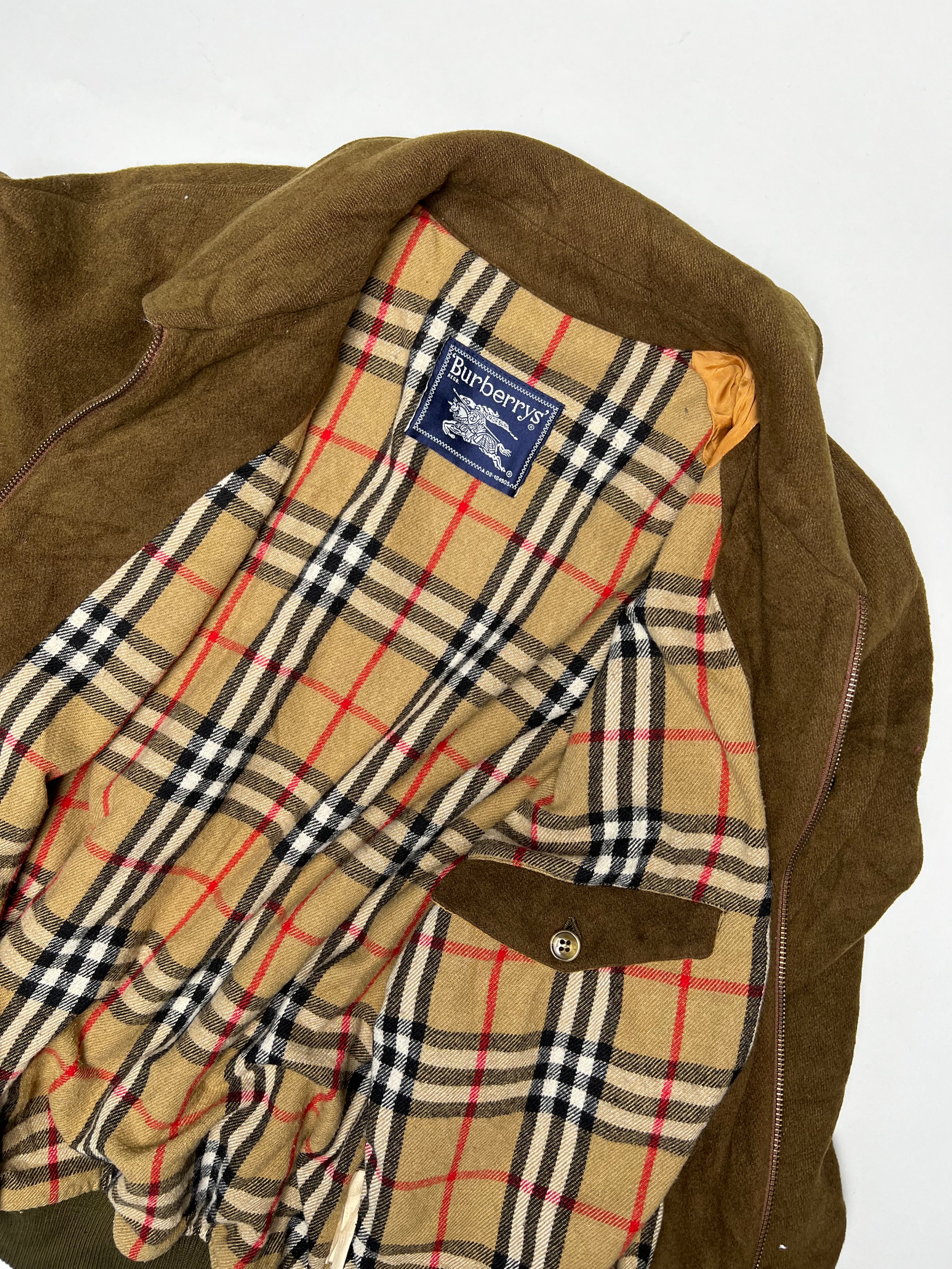 BURBERRY VINTAGE WOOL BOMBER BROWN - L/XL