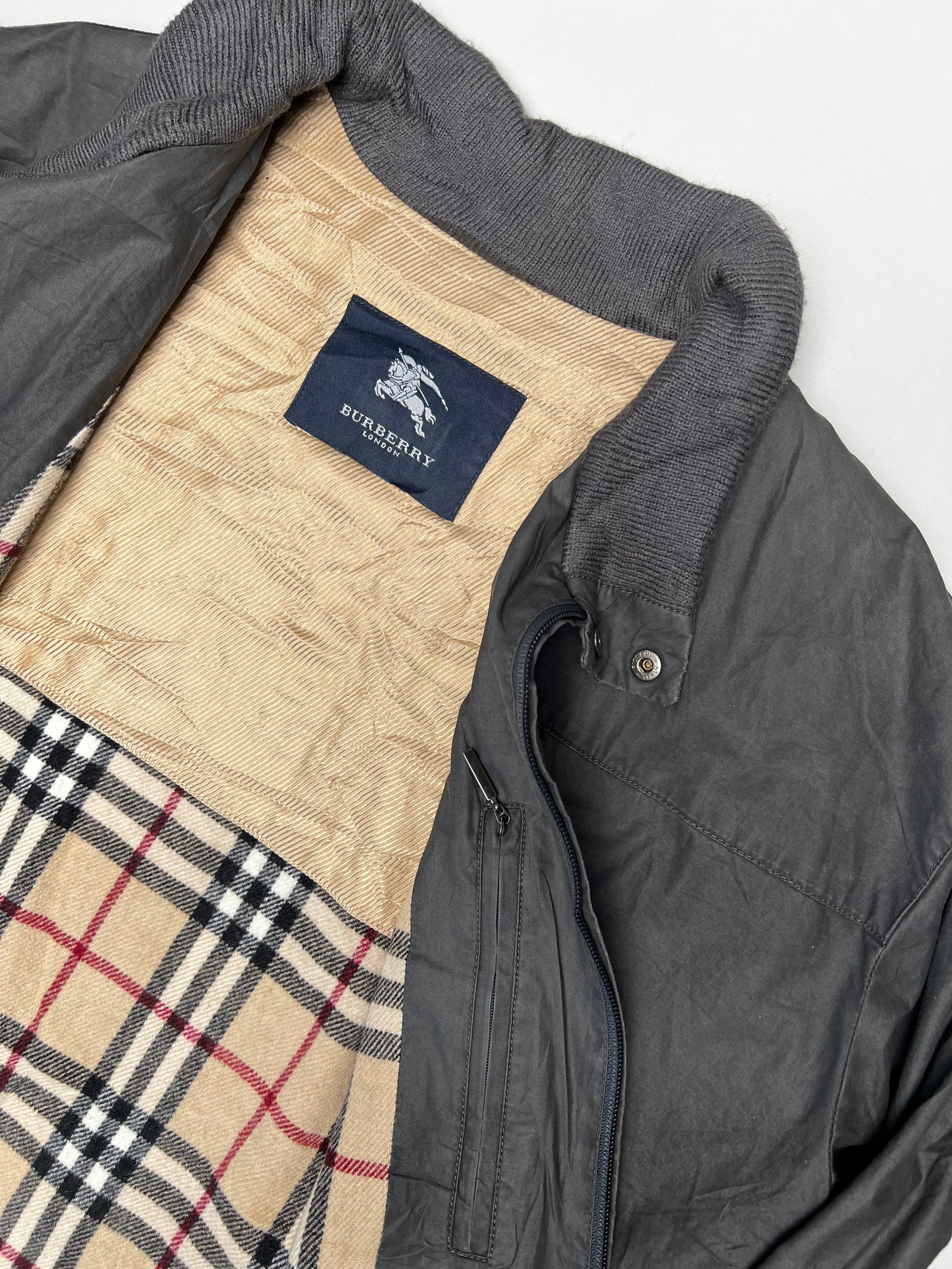 BURBERRY VINTAGE JACKET WITH COATING GRAY - L/XL