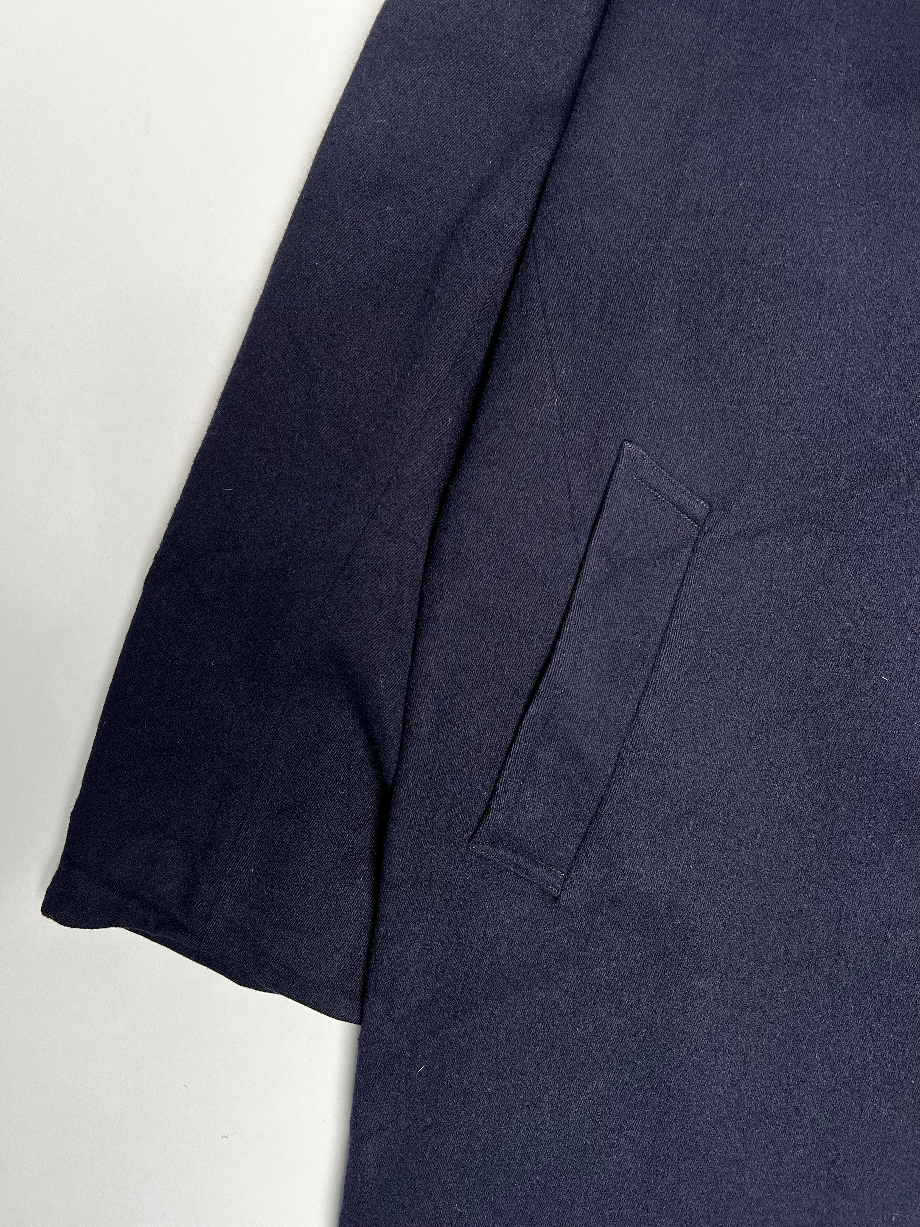 AQUASCUTUM VINTAGE WOOL COAT NAVY BLUE - L/XL