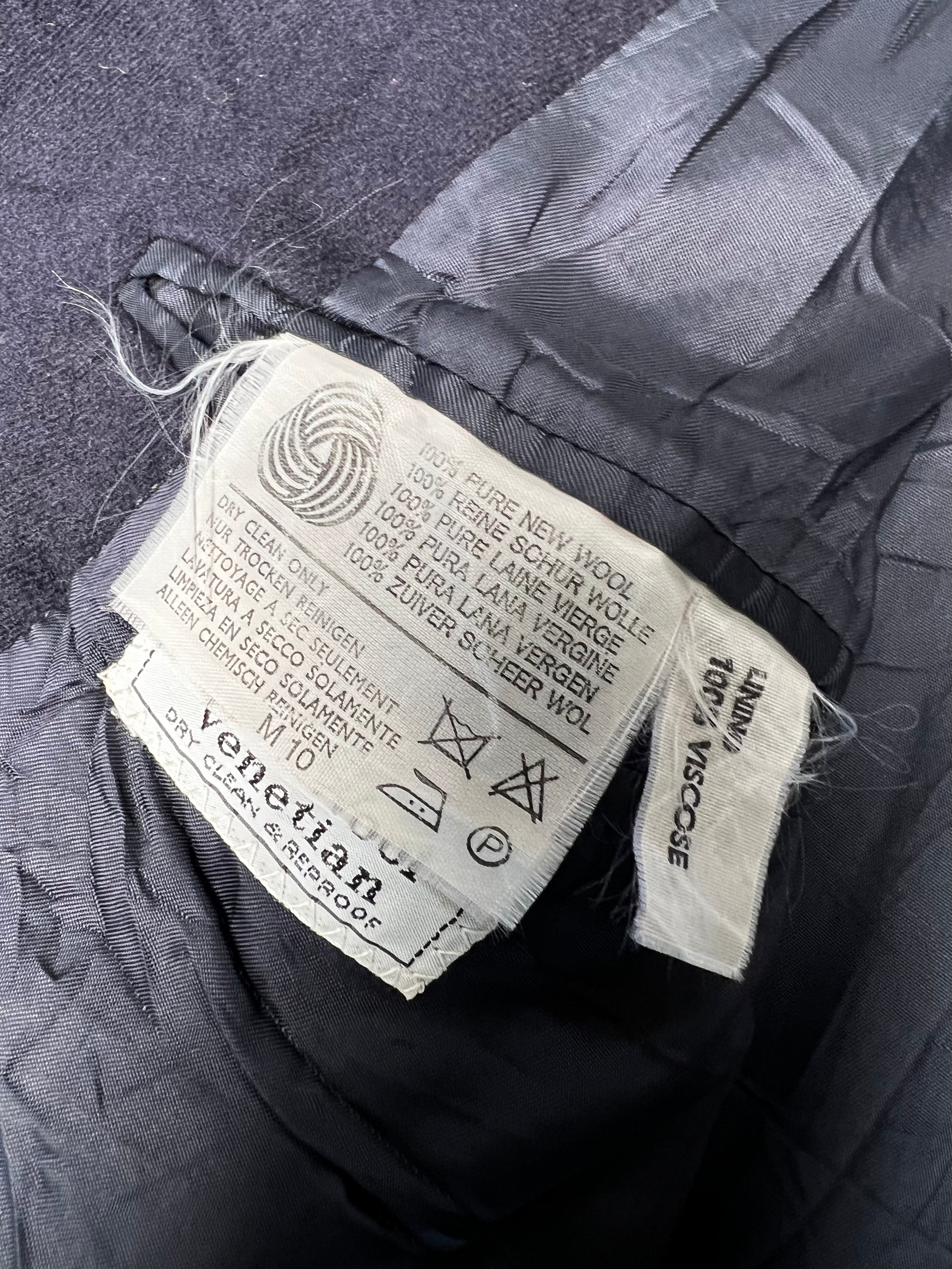 AQUASCUTUM VINTAGE WOOL COAT NAVY BLUE - L/XL