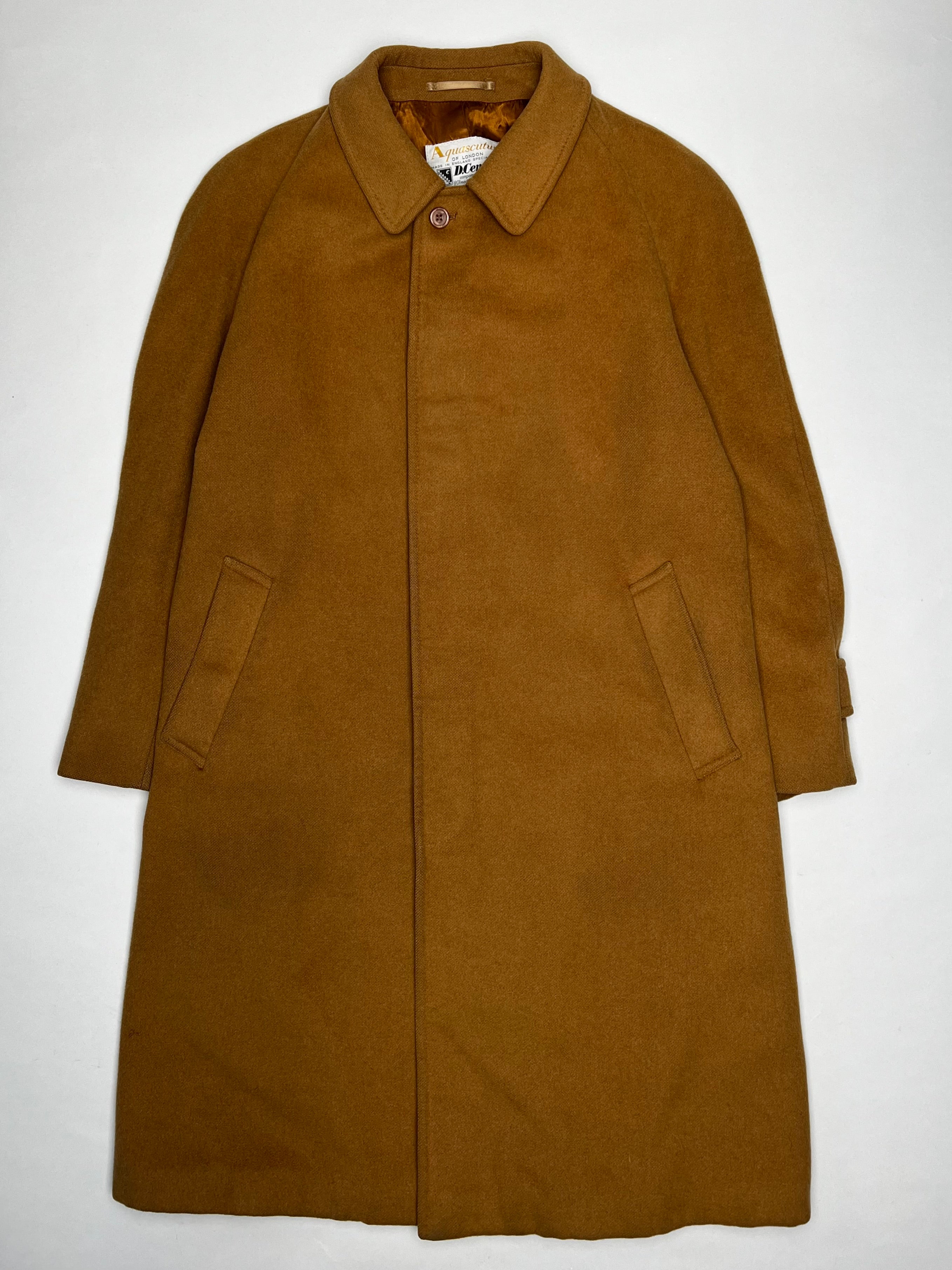 AQUASCUTUM VINTAGE WOOL CAMEL COAT - XL