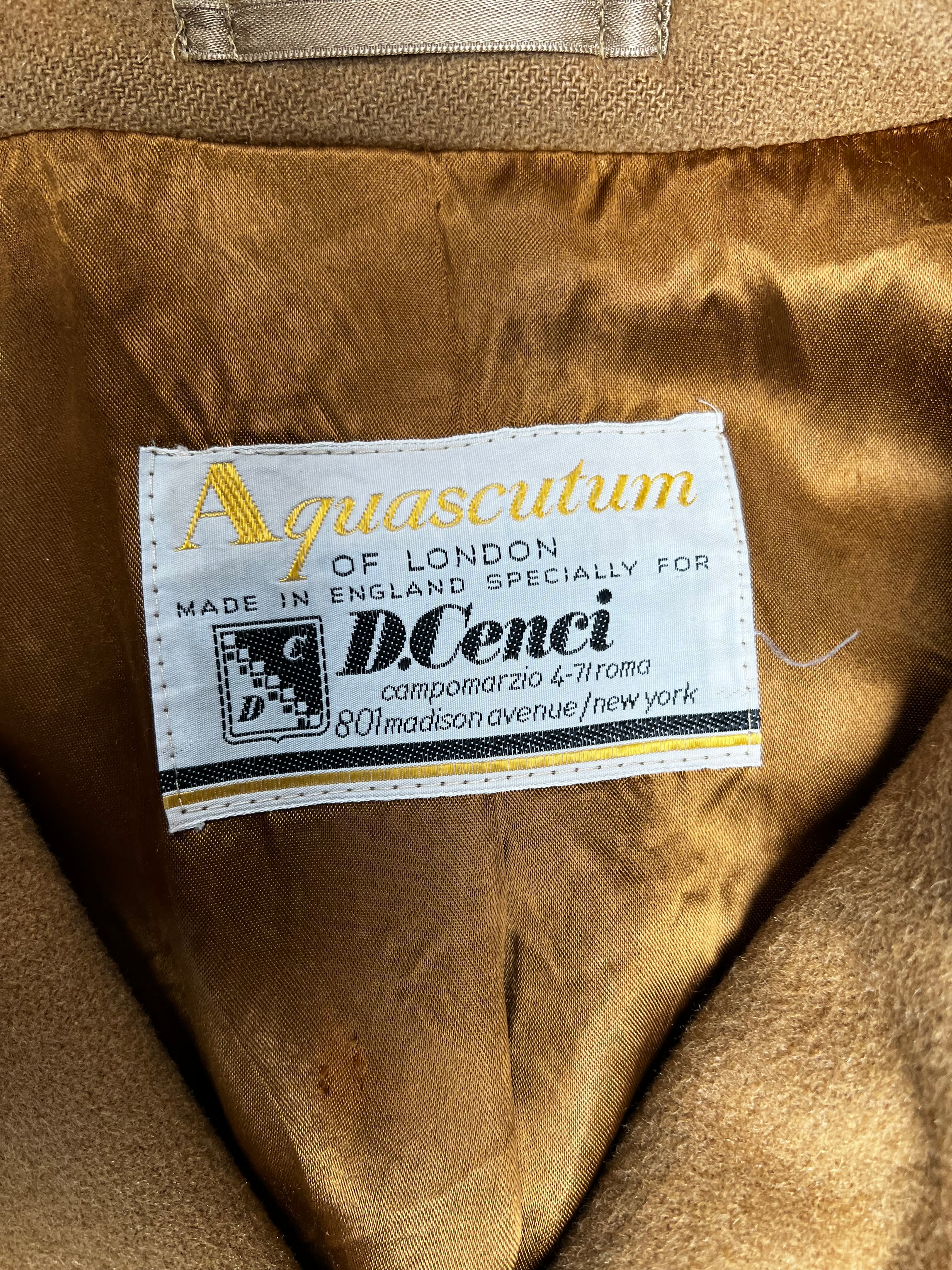 AQUASCUTUM VINTAGE WOOL CAMEL COAT - XL