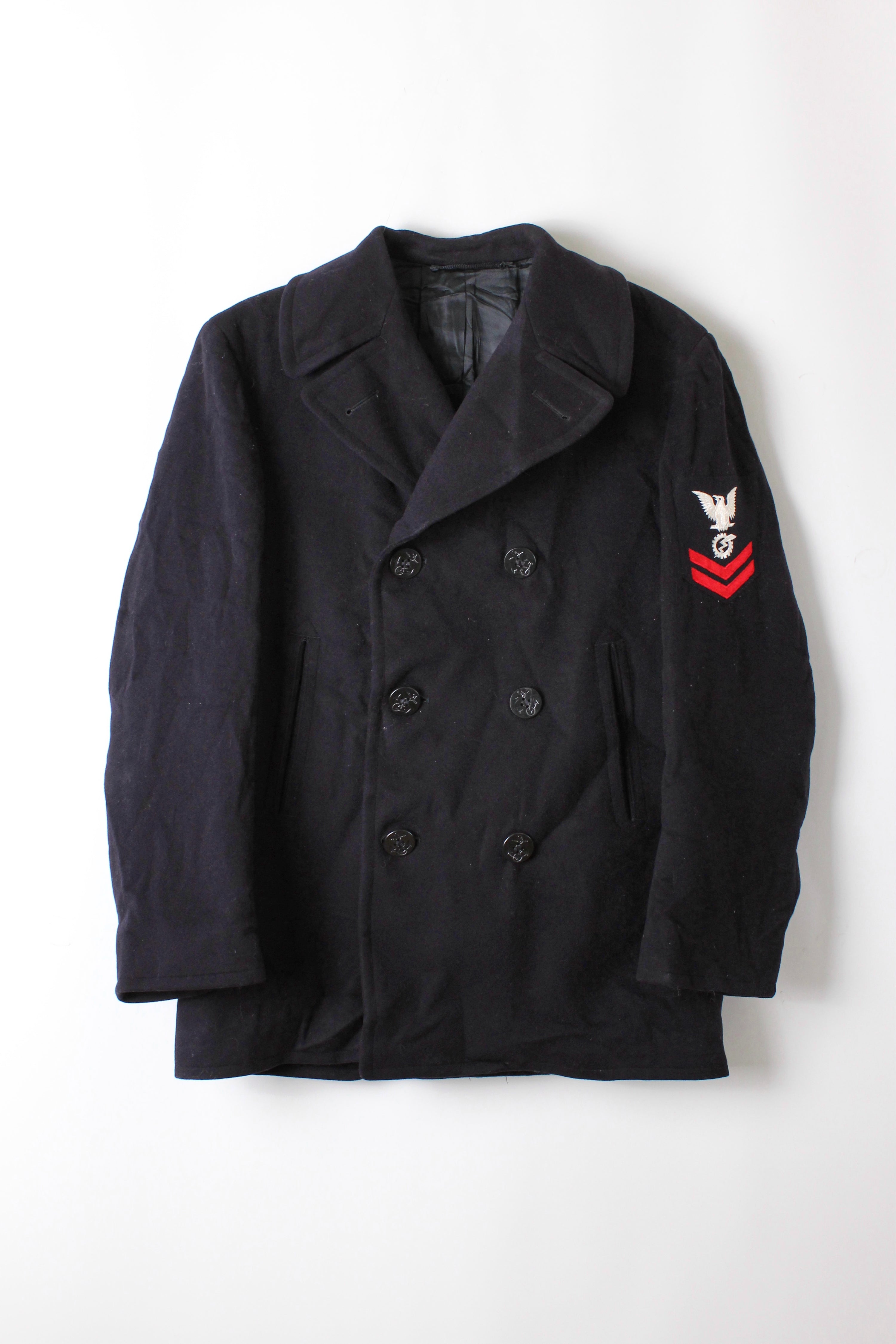 US NAVY VINTAGE PEA COAT NAVY BLUE - M/L
