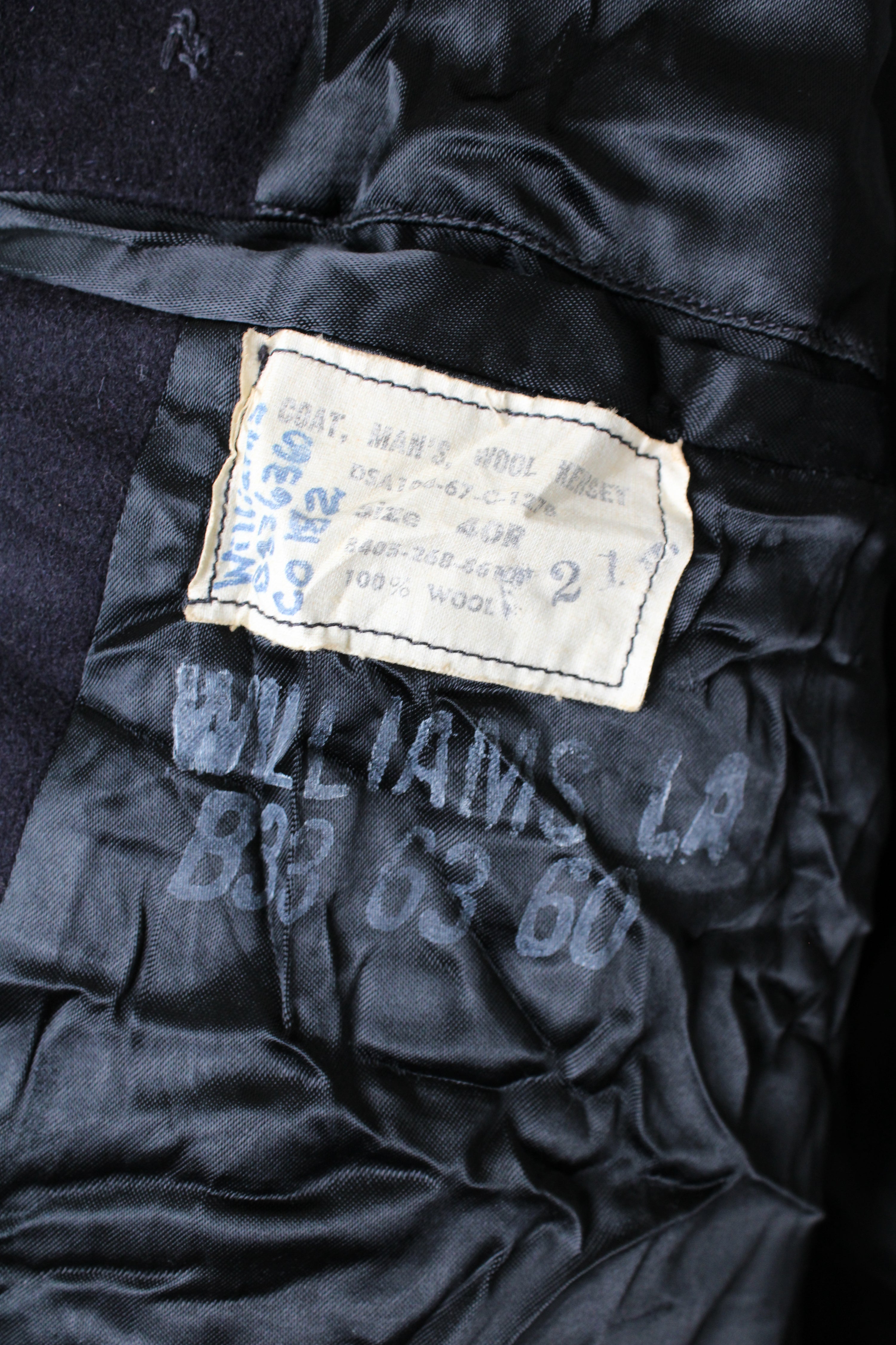 US NAVY VINTAGE PEA COAT NAVY BLUE - M/L