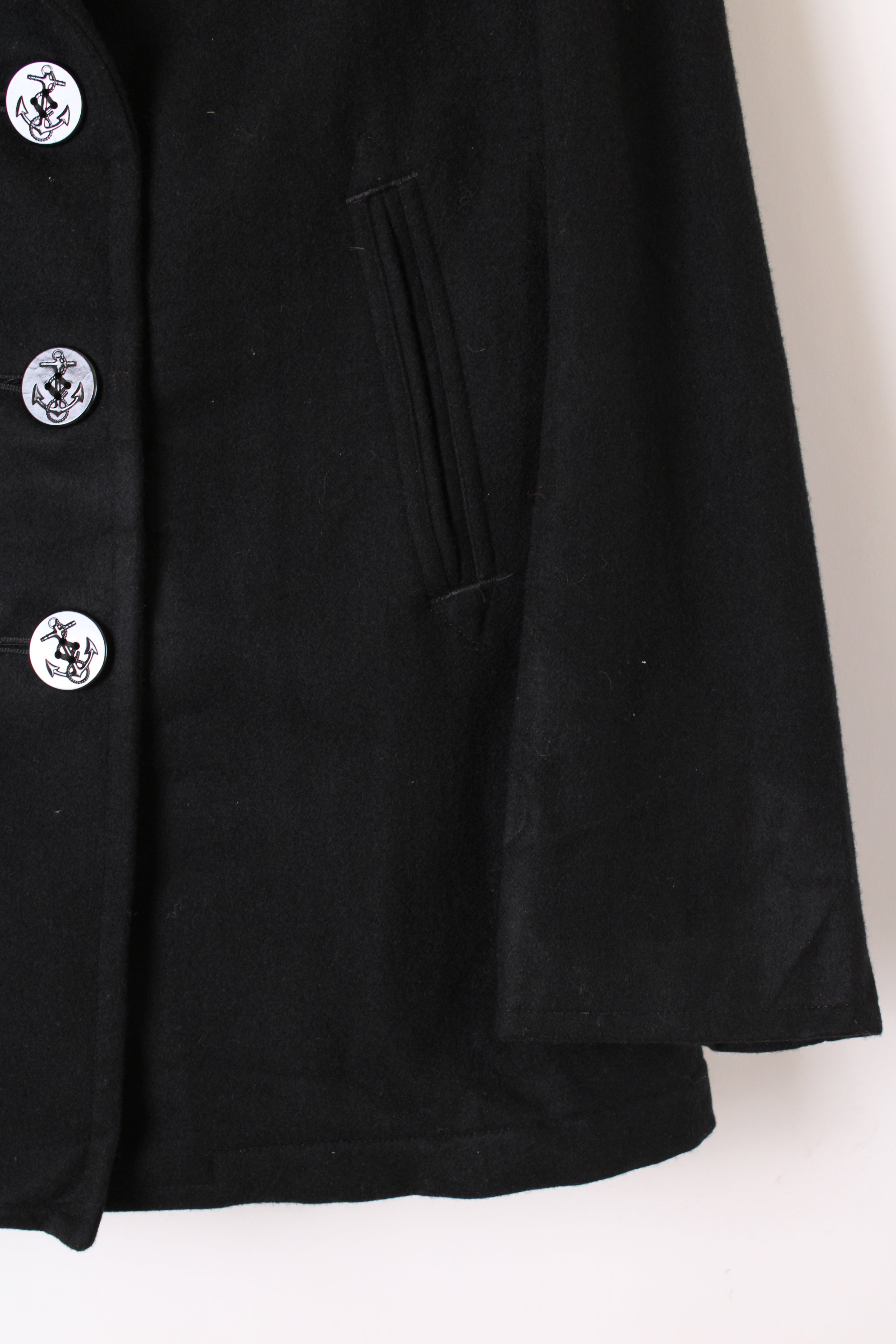 US NAVY VINTAGE PEA COAT NAVY BLUE - S/M