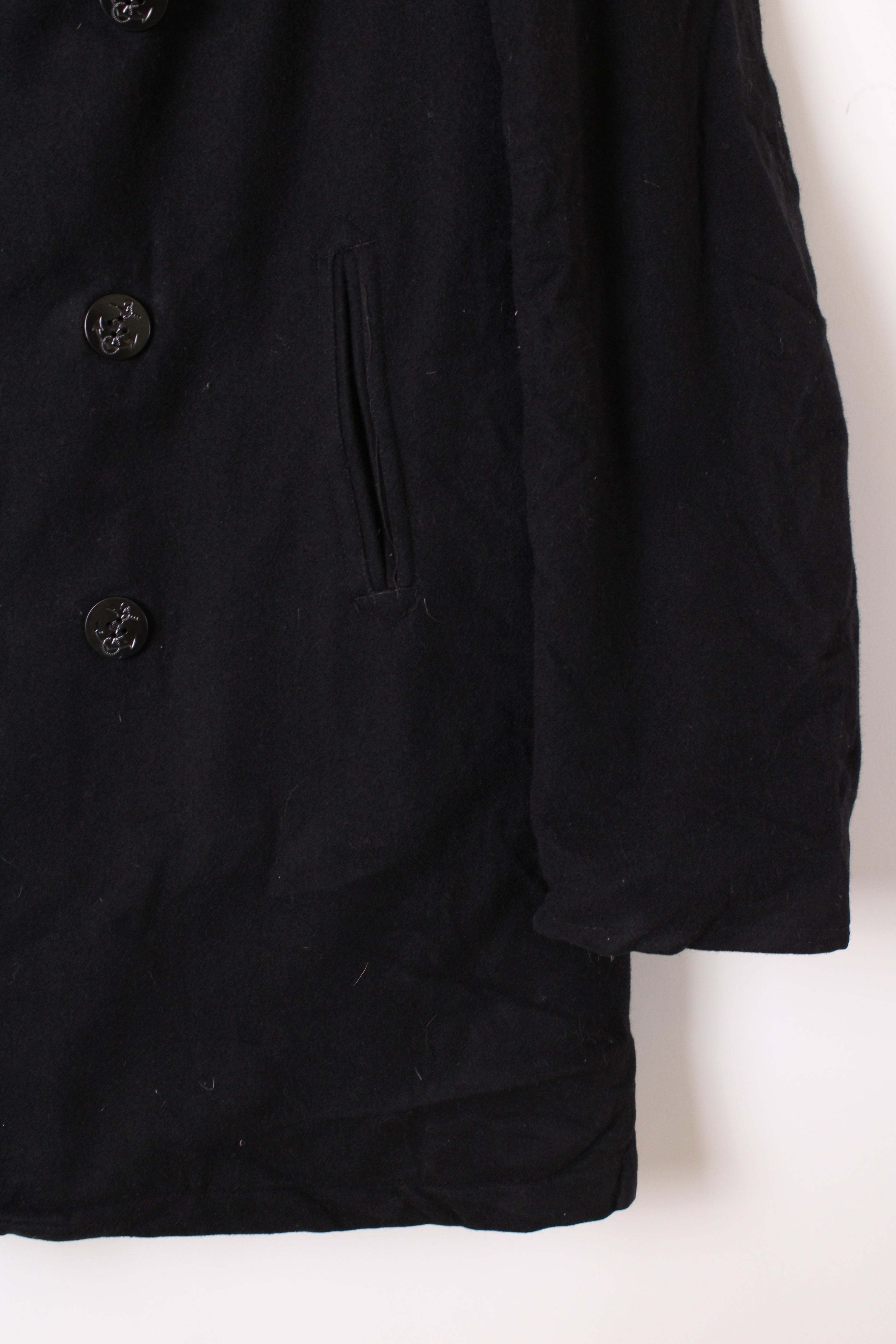 US NAVY VINTAGE PEA COAT NAVY BLUE - XL