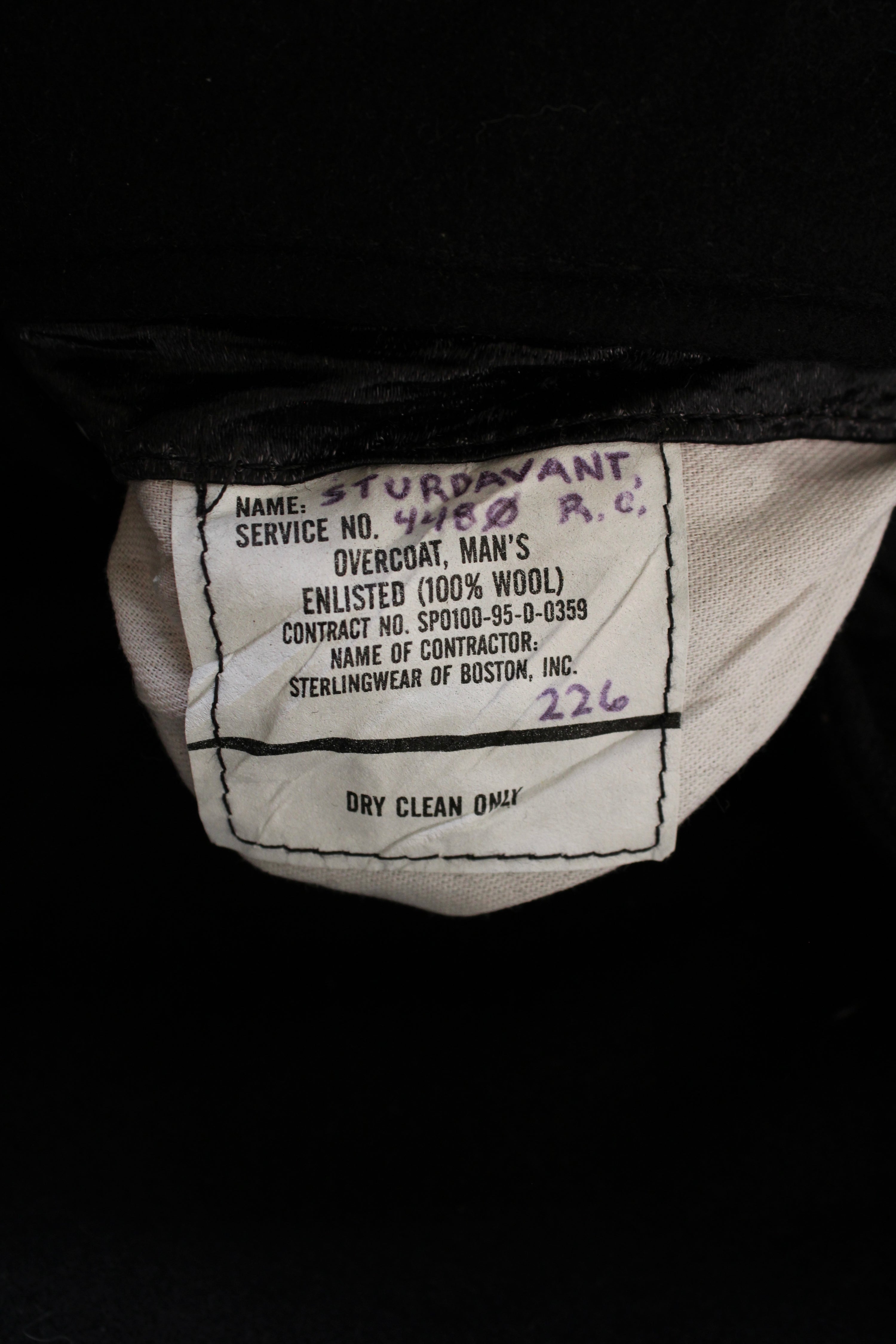 US NAVY VINTAGE PEA COAT NAVY BLUE - L/XL