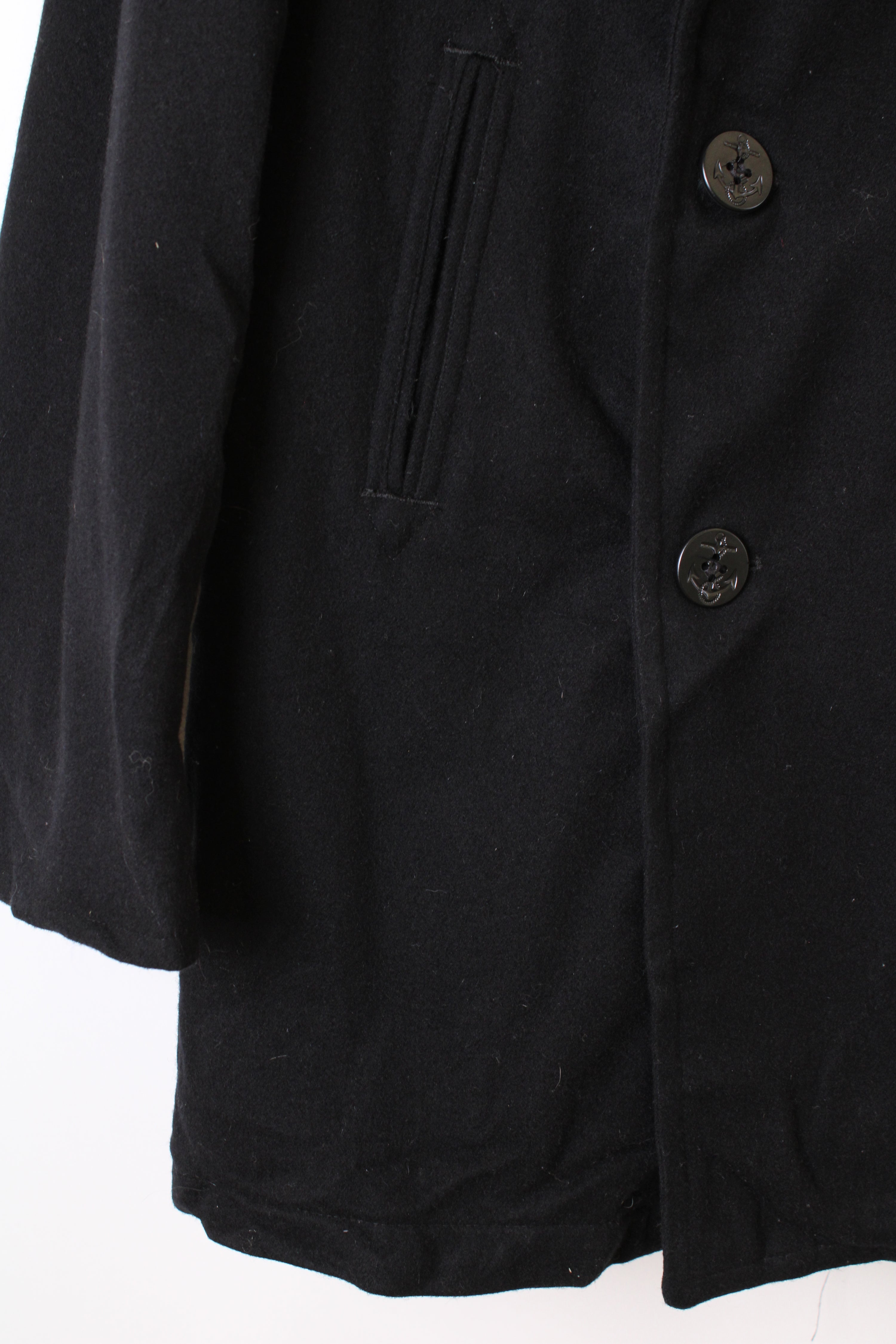 US NAVY VINTAGE PEA COAT NAVY BLUE - XL