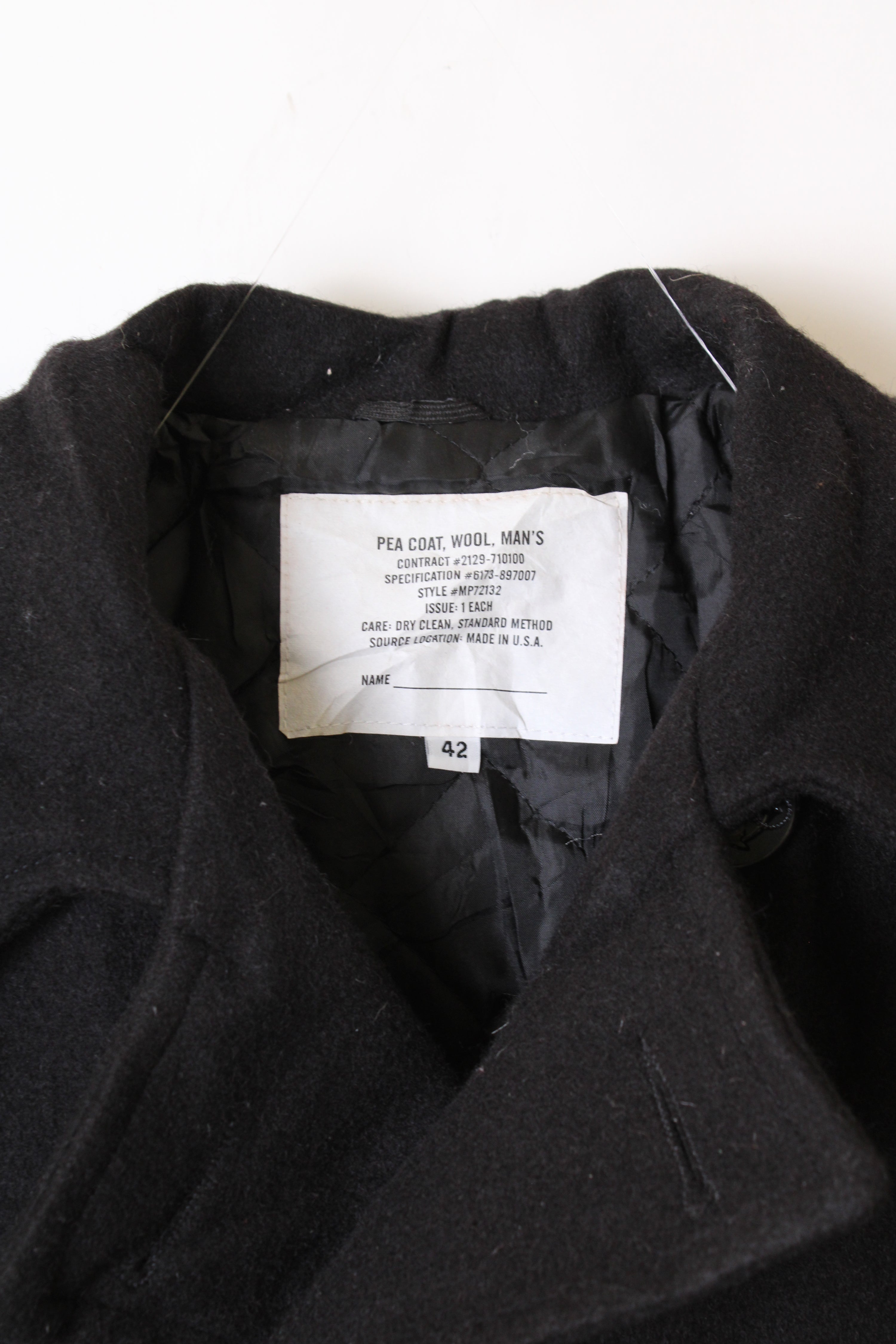 US NAVY VINTAGE PEA COAT NAVY BLUE - L/XL