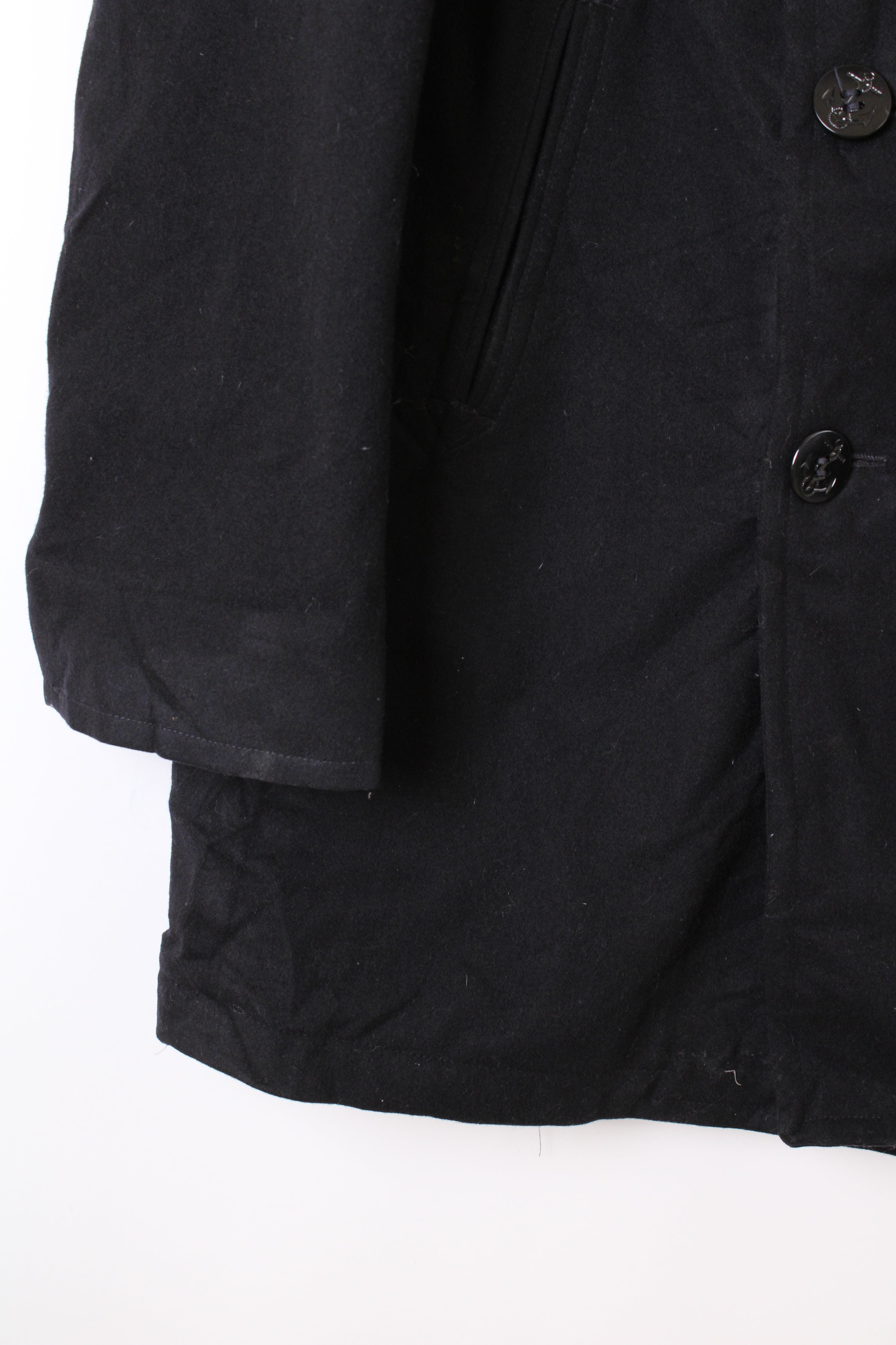 US NAVY VINTAGE PEA COAT NAVY BLUE - L/XL