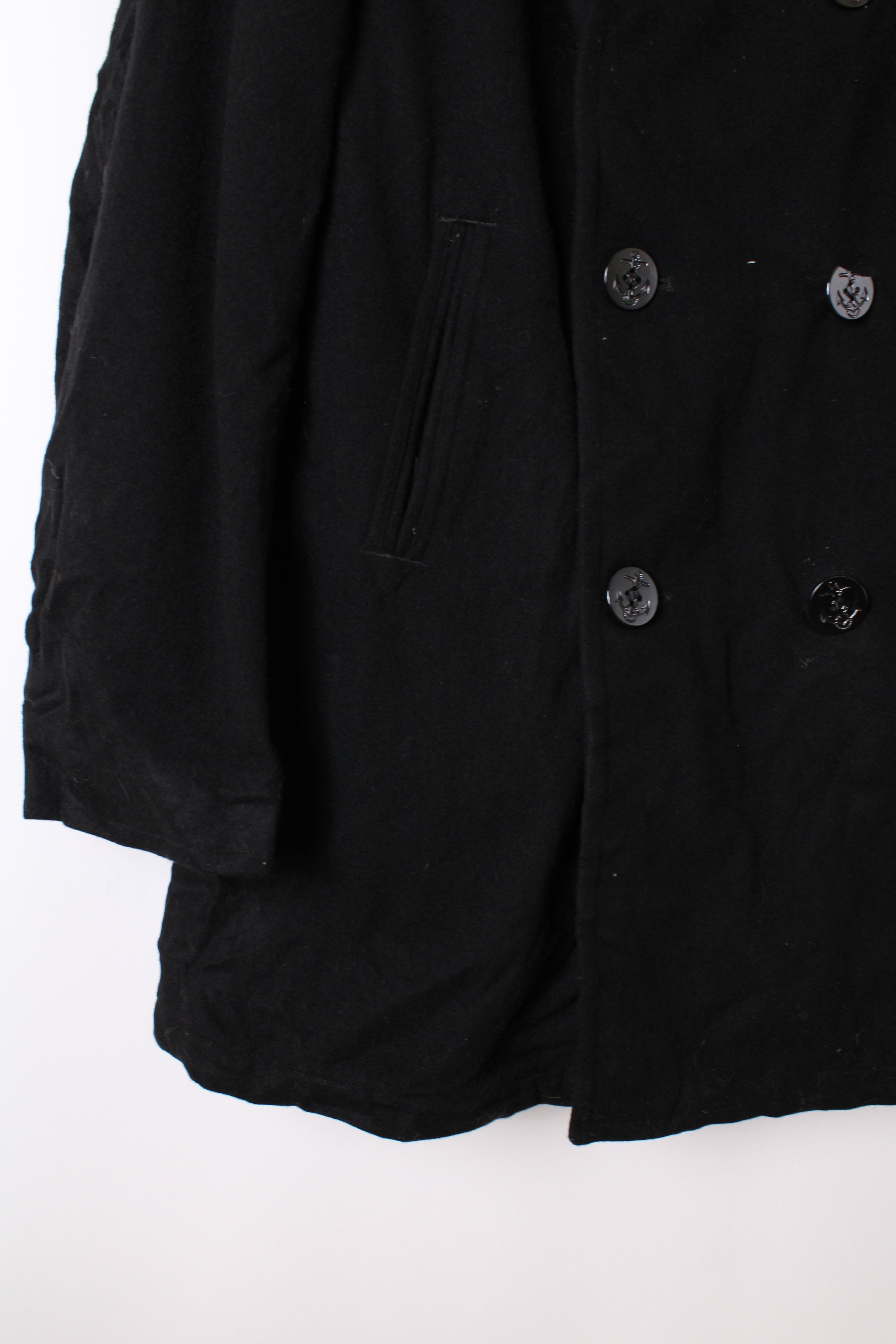 US NAVY VINTAGE PEA COAT NAVY BLUE - XL
