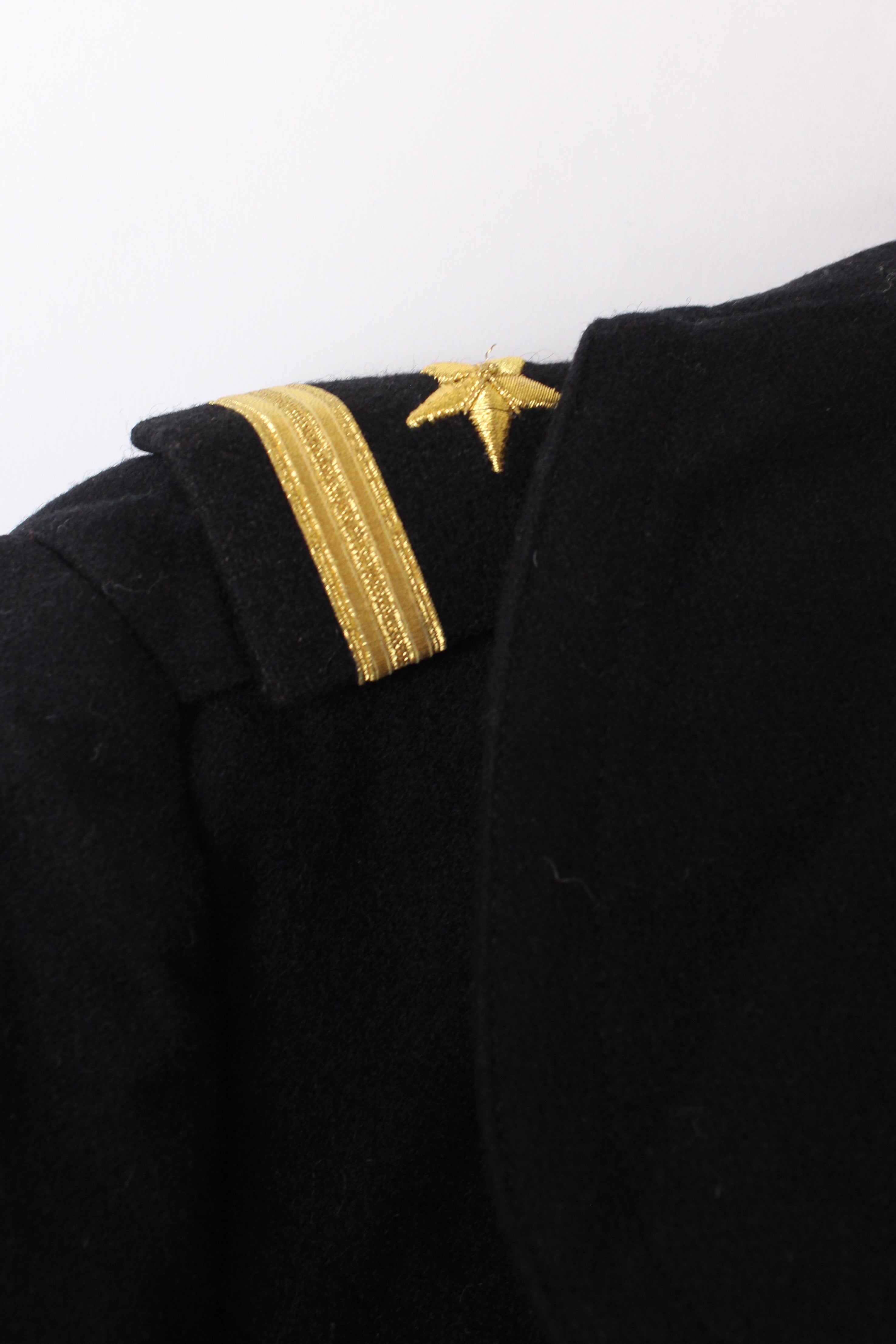 US NAVY VINTAGE PEA COAT BLACK - XS/S
