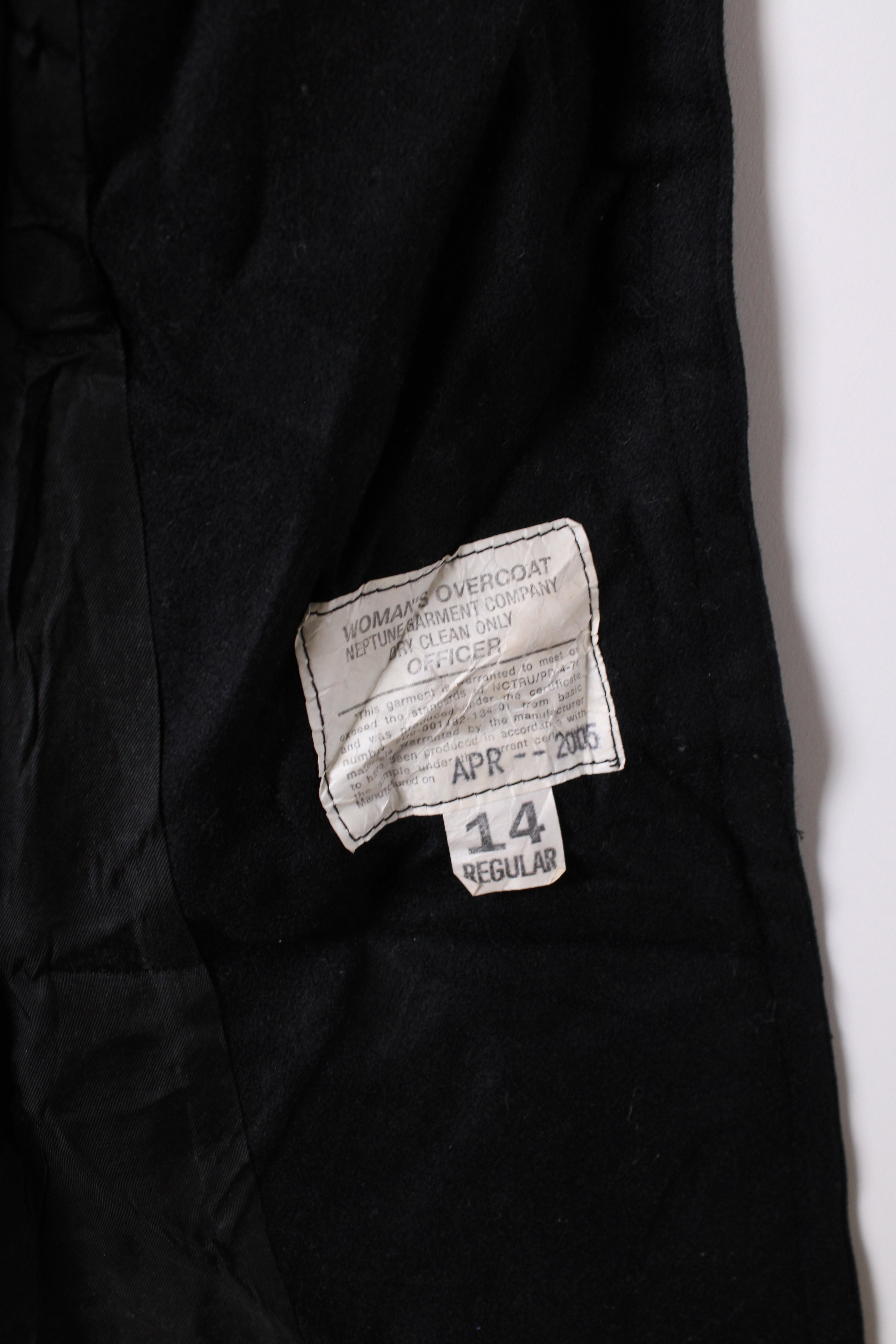 US NAVY VINTAGE PEA COAT BLACK - XS/S