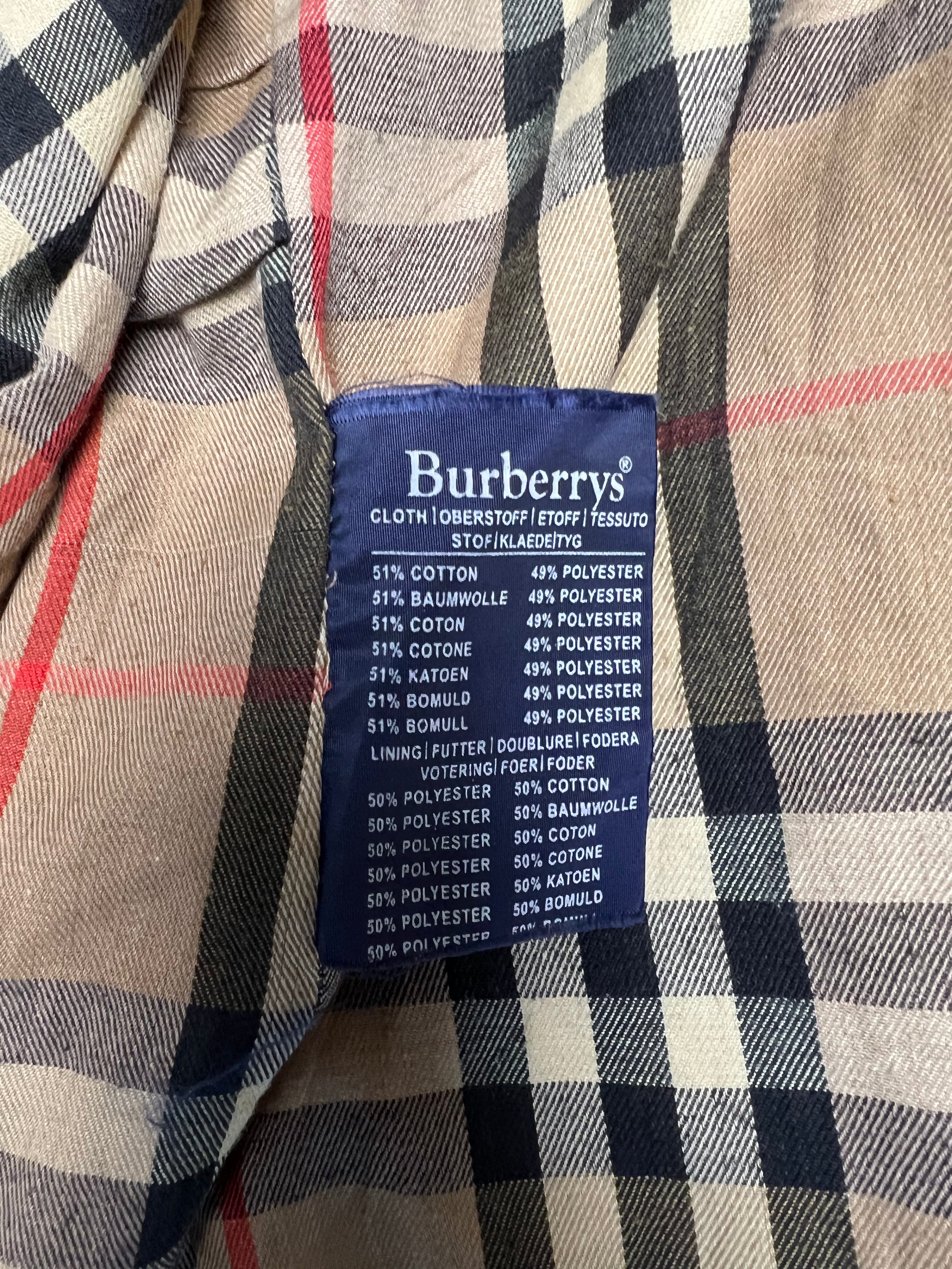 BURBERRY VINTAGE TRENCH COAT DOUBLE BREAST BEIGE - XXL
