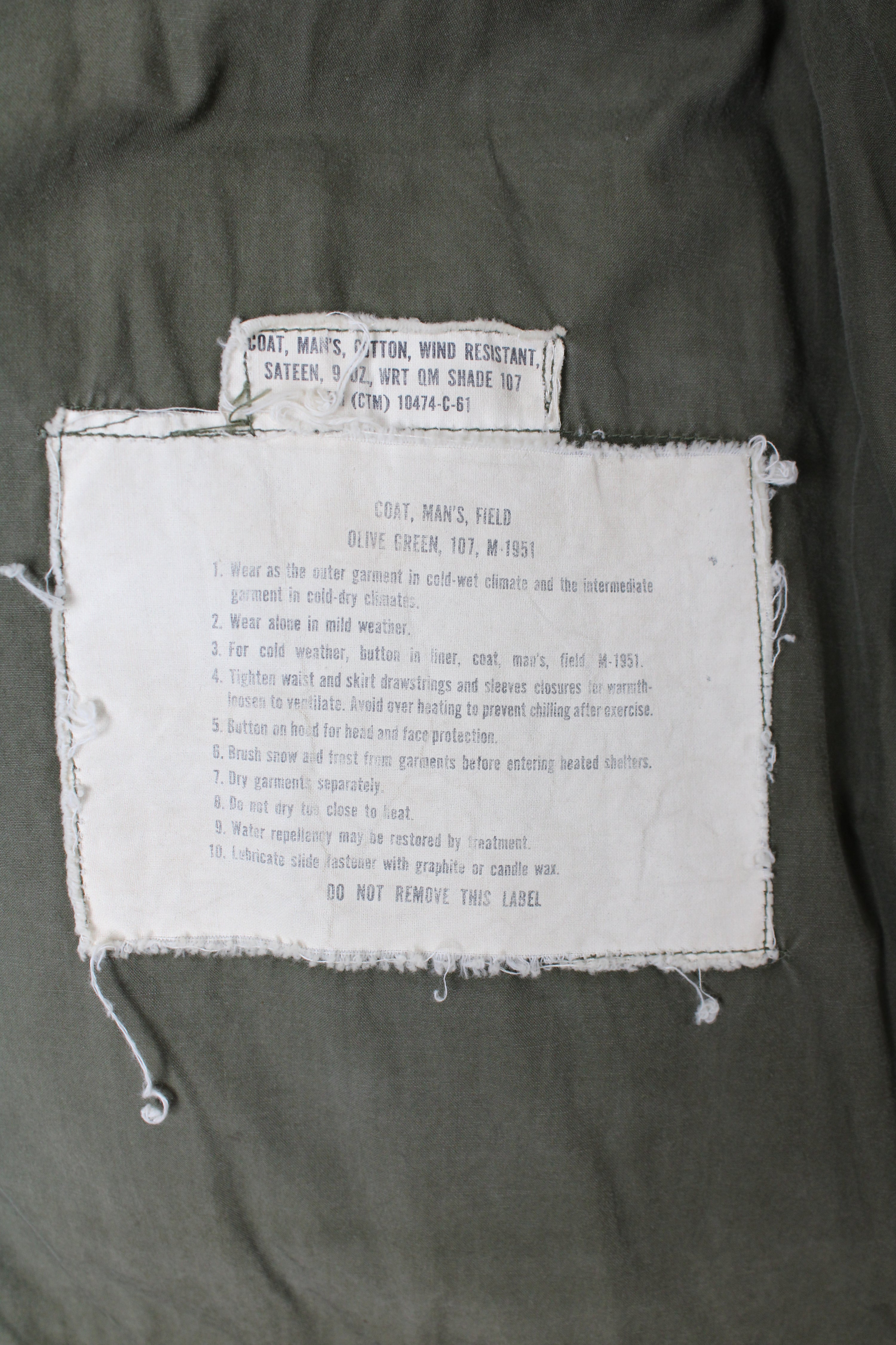 FIELD JACKET M-51 US ARMY OG 107 - S LONG