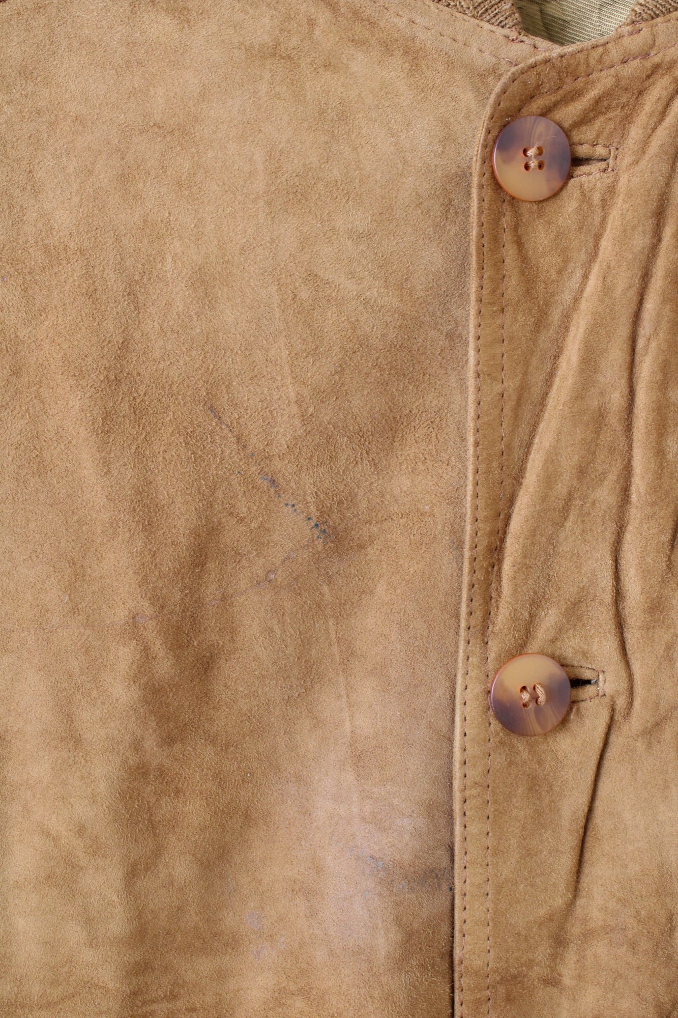 VINTAGE SUEDE BOMBER LEATHER JACKET LIGHT BROWN - L/XL