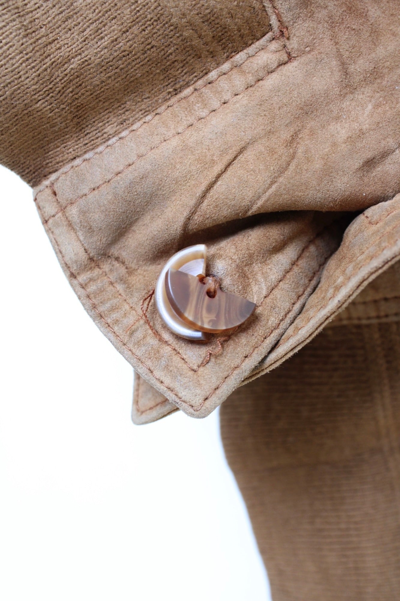 VINTAGE SUEDE BOMBER LEATHER JACKET BROWN - M/L