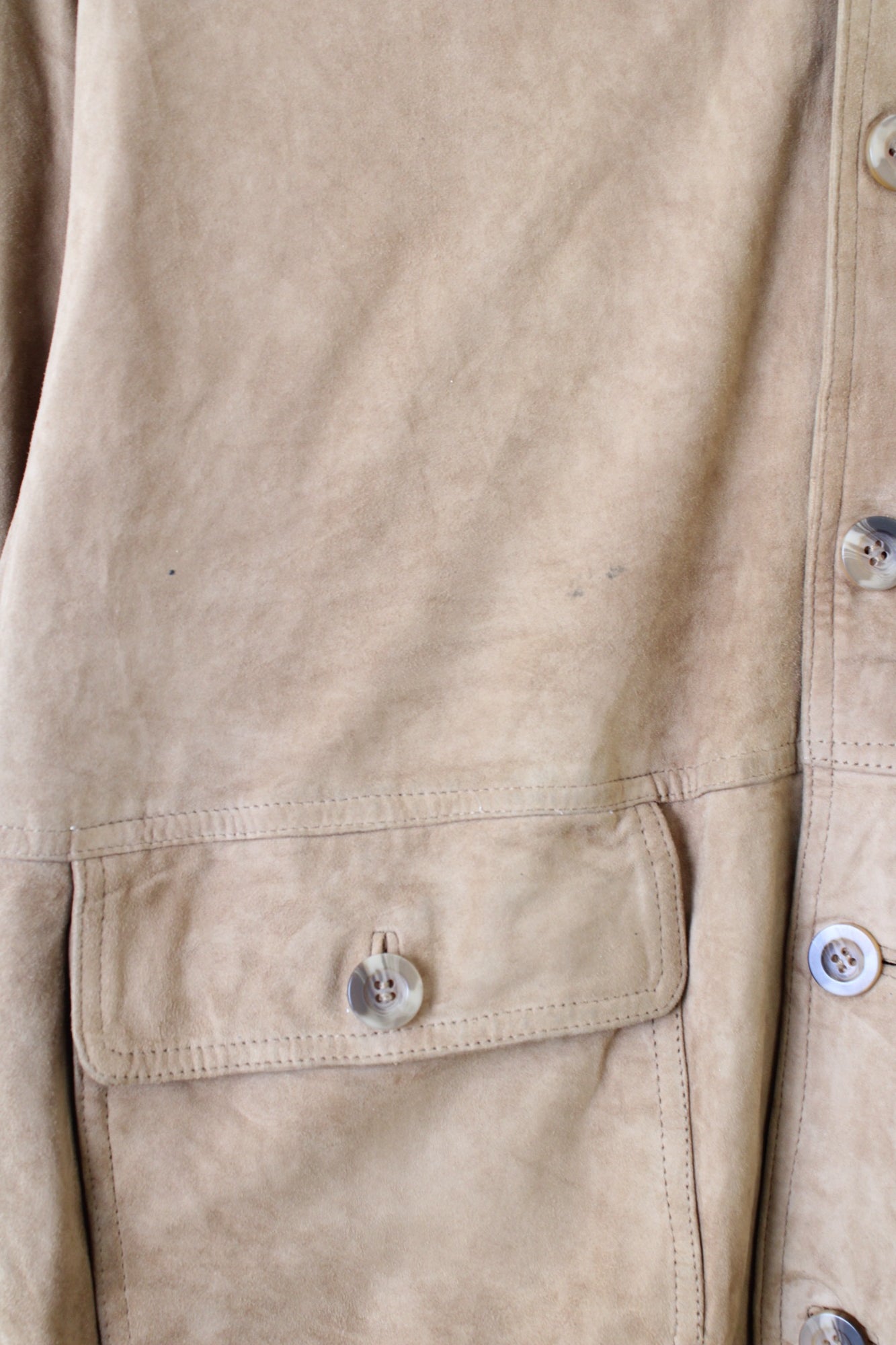 VINTAGE SUEDE BOMBER LEATHER HARRINGTON JACKET LIGHT BROWN - M/L