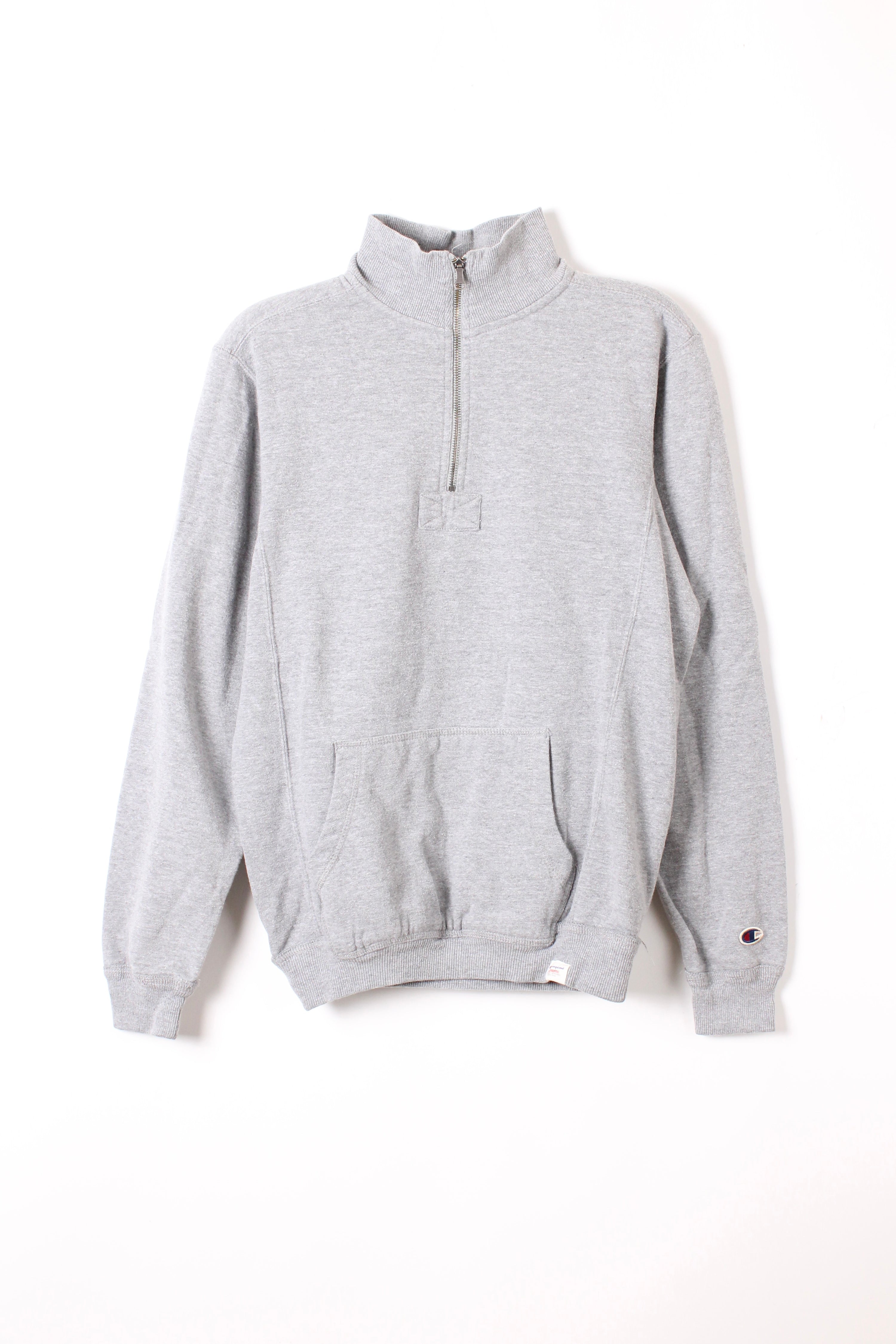 CHAMPION QUARTER ZIP SWEATSHIRT GREY - S