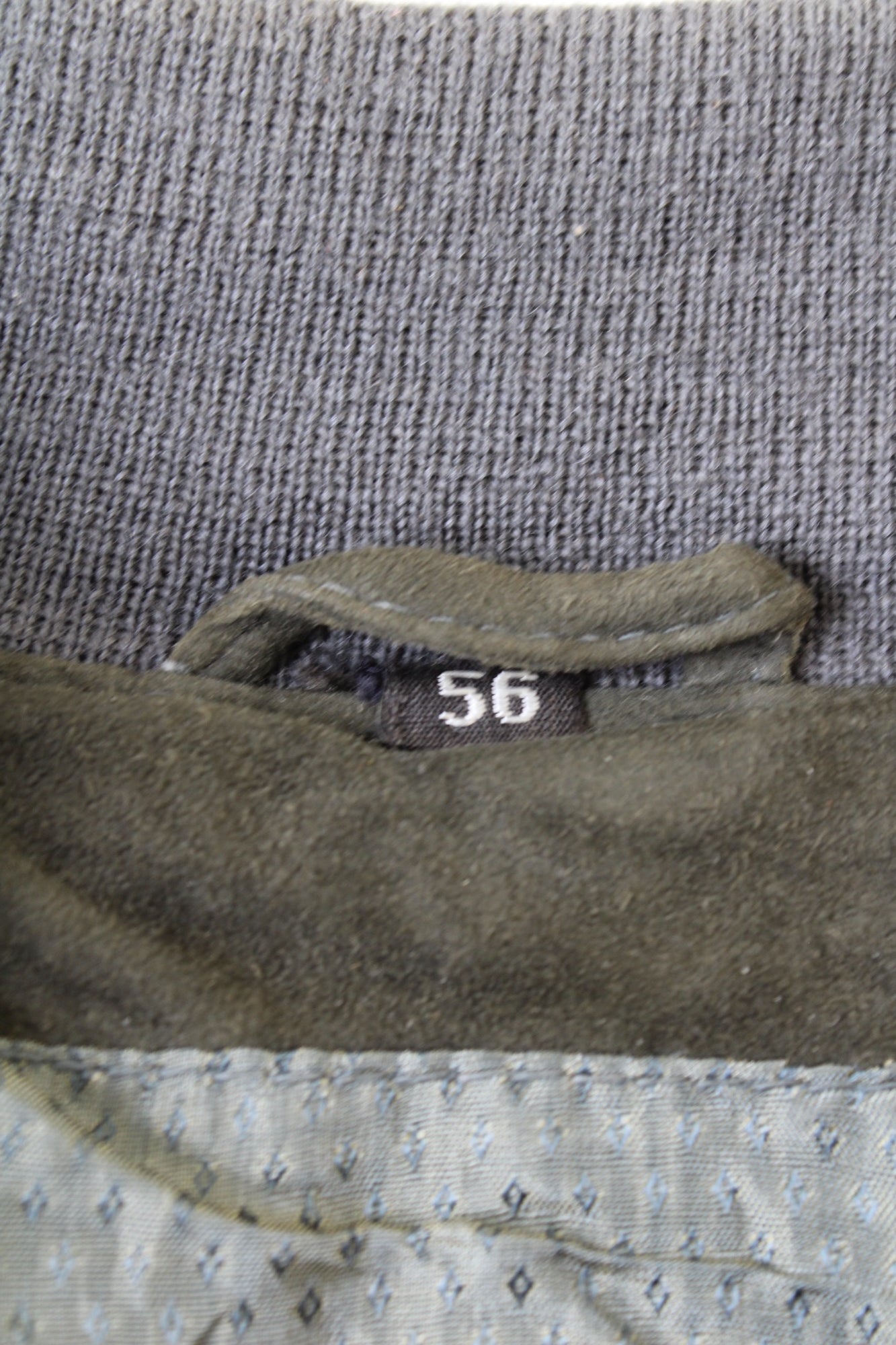 VINTAGE SUEDE BOMBER LEATHER HARRINGTON JACKET DARK GREEN - XL/XXL