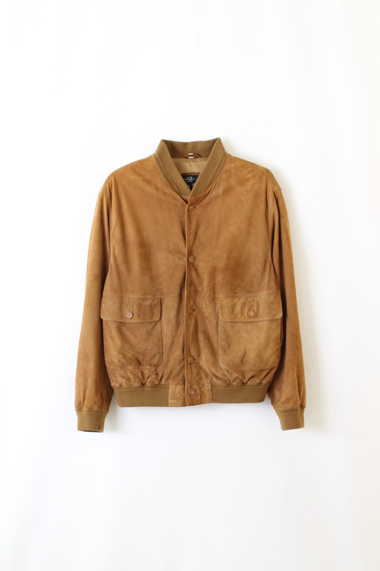 VINTAGE SUEDE BOMBER LEATHER JACKET BROWN - XL/XXL