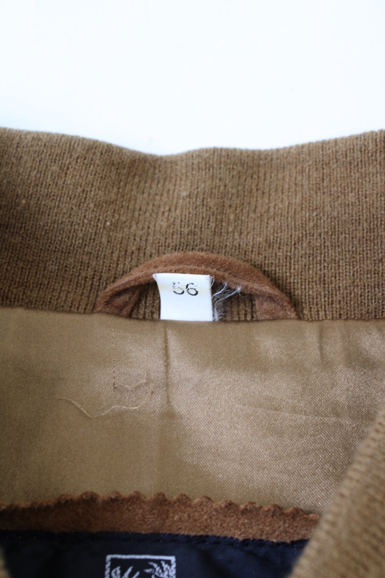 VINTAGE SUEDE BOMBER LEATHER JACKET BROWN - XL/XXL
