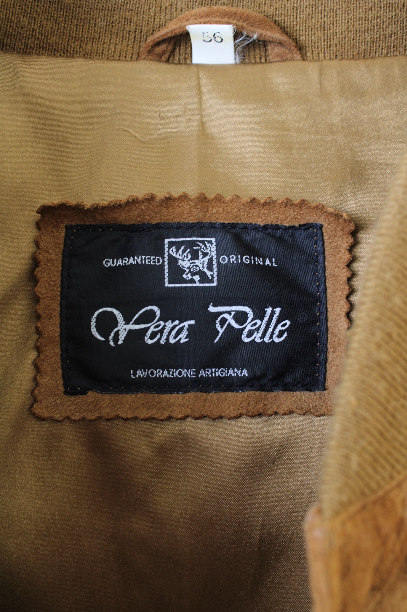 VINTAGE SUEDE BOMBER LEATHER JACKET BROWN - XL/XXL
