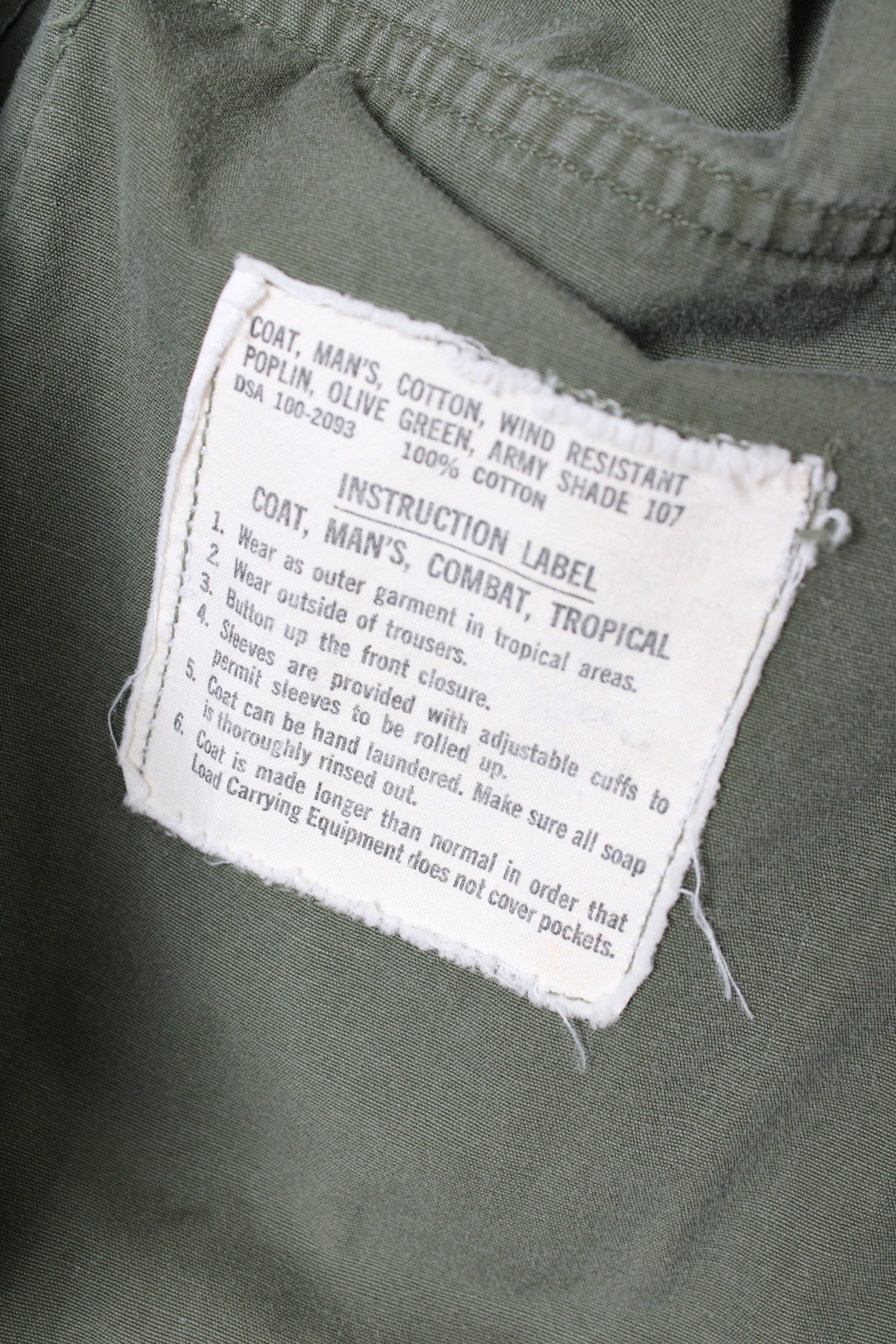 JUNGLE JACKET OG-107 US ARMY VIETNAM - S