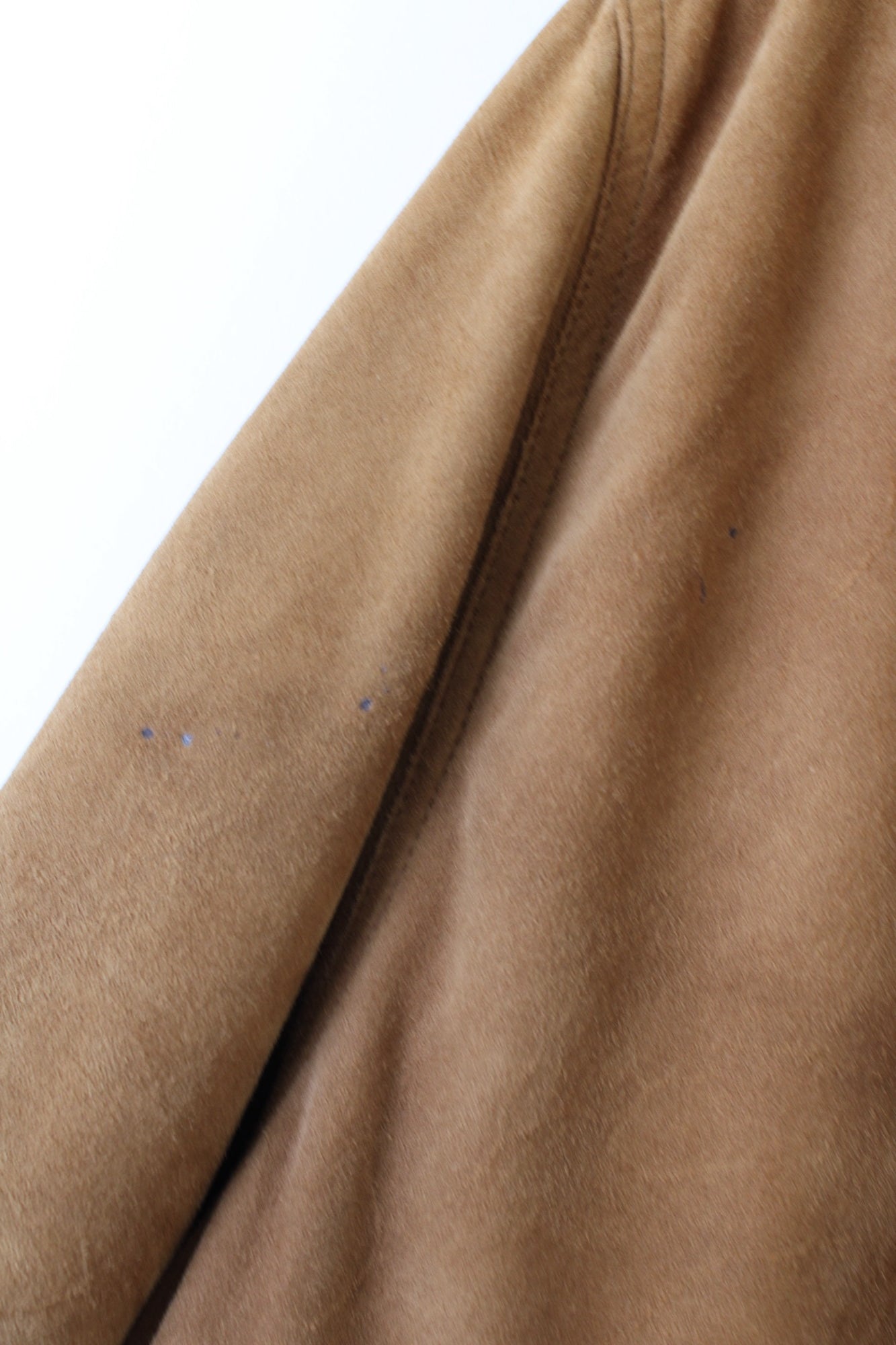 VINTAGE SUEDE BOMBER LEATHER JACKET BROWN - XL/XXL