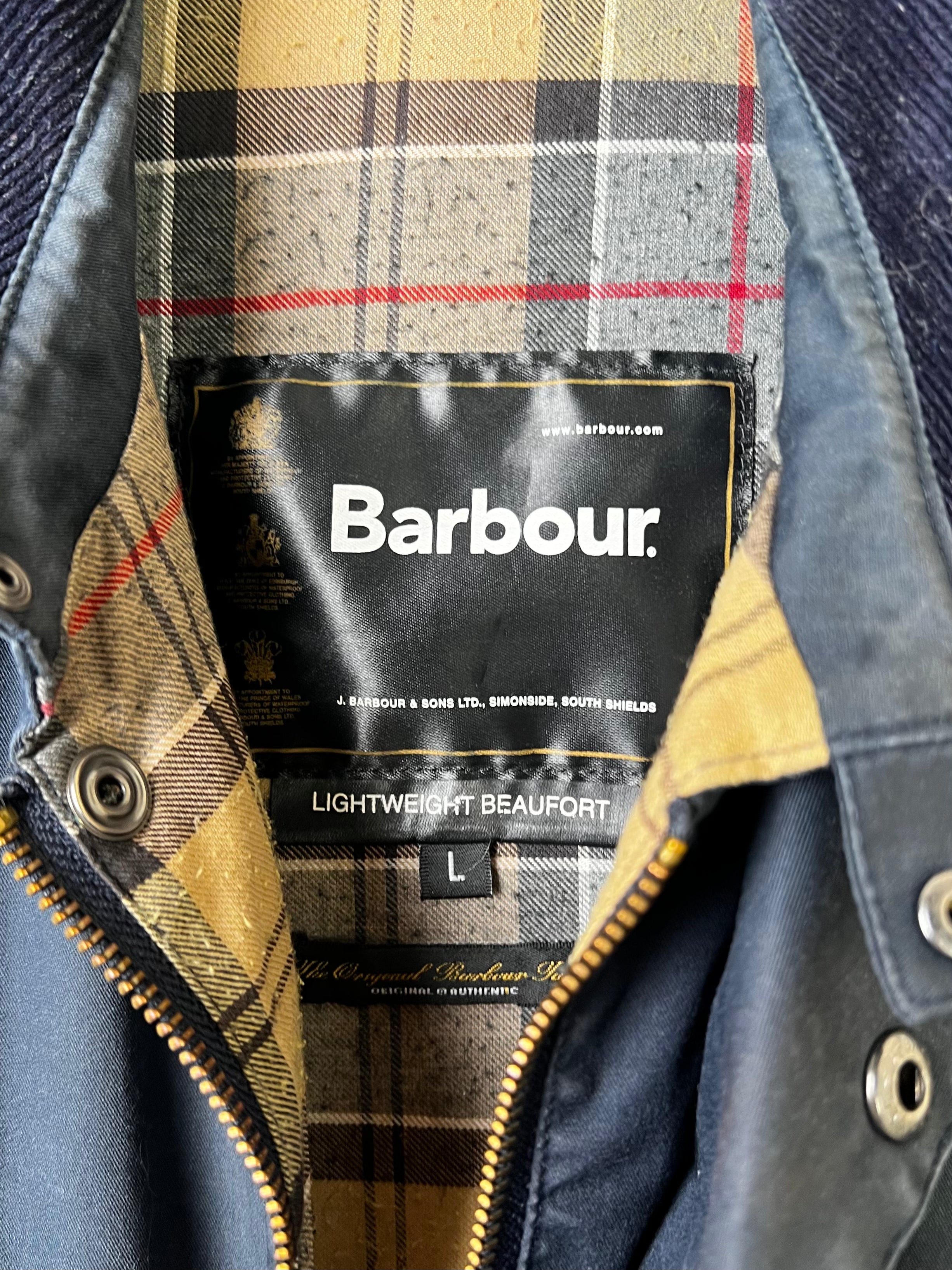 BARBOUR LIGHTWEIGHT BEAUFORT JACKET BLUE - L