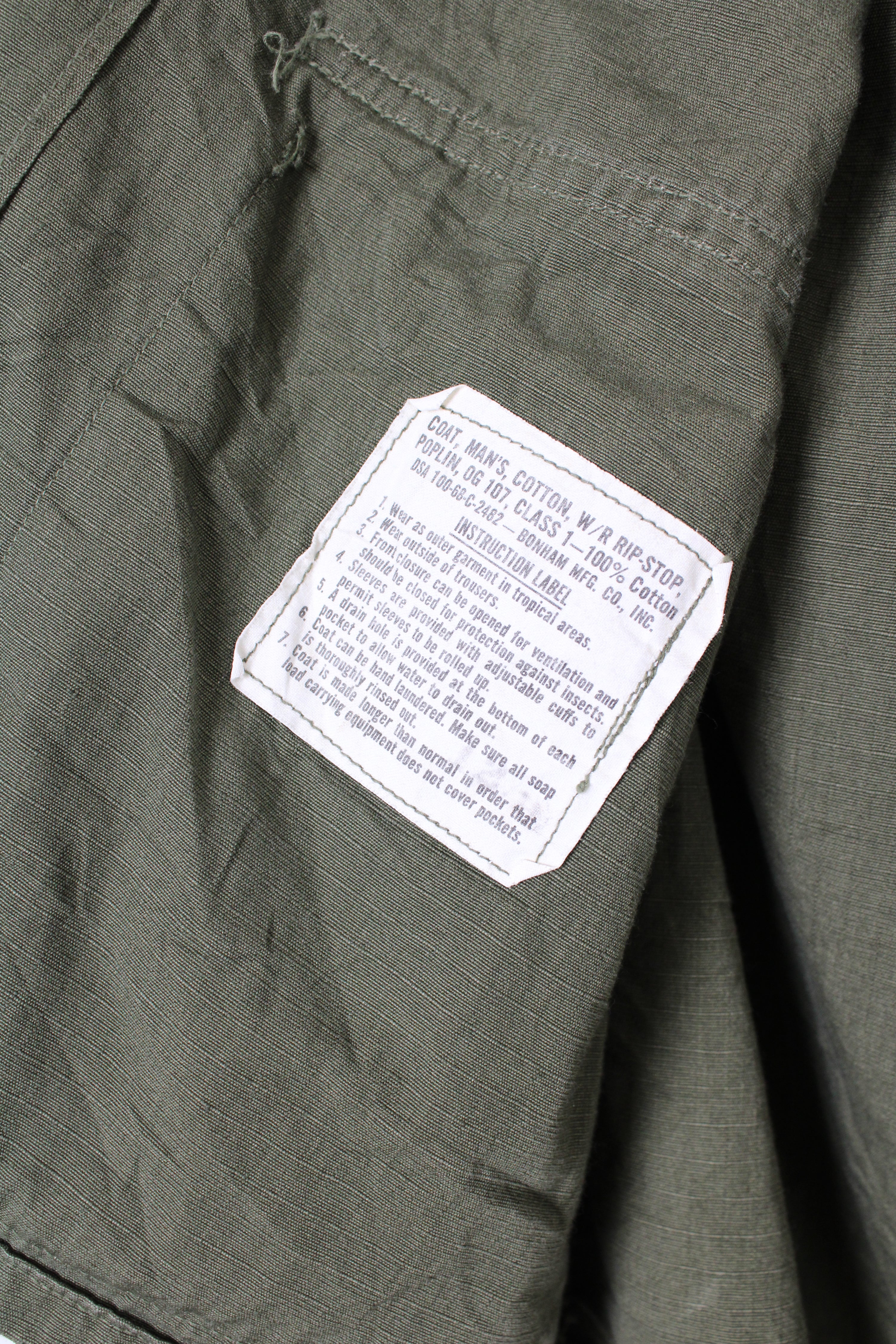 JUNGLE JACKET OG-107 US ARMY VIETNAM - S LONG