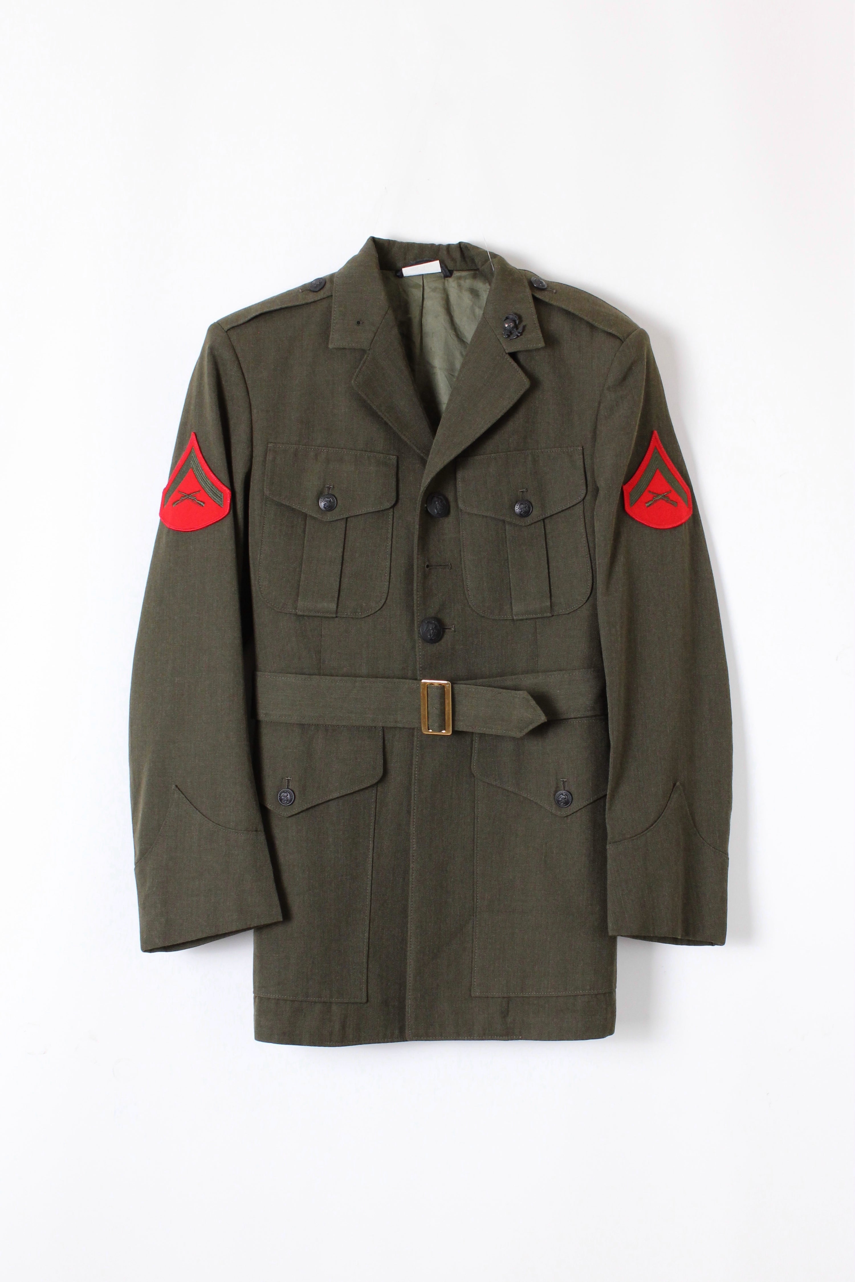 US ARMY USMC UNIFORM COAT MILITARY GREEN - XS/S