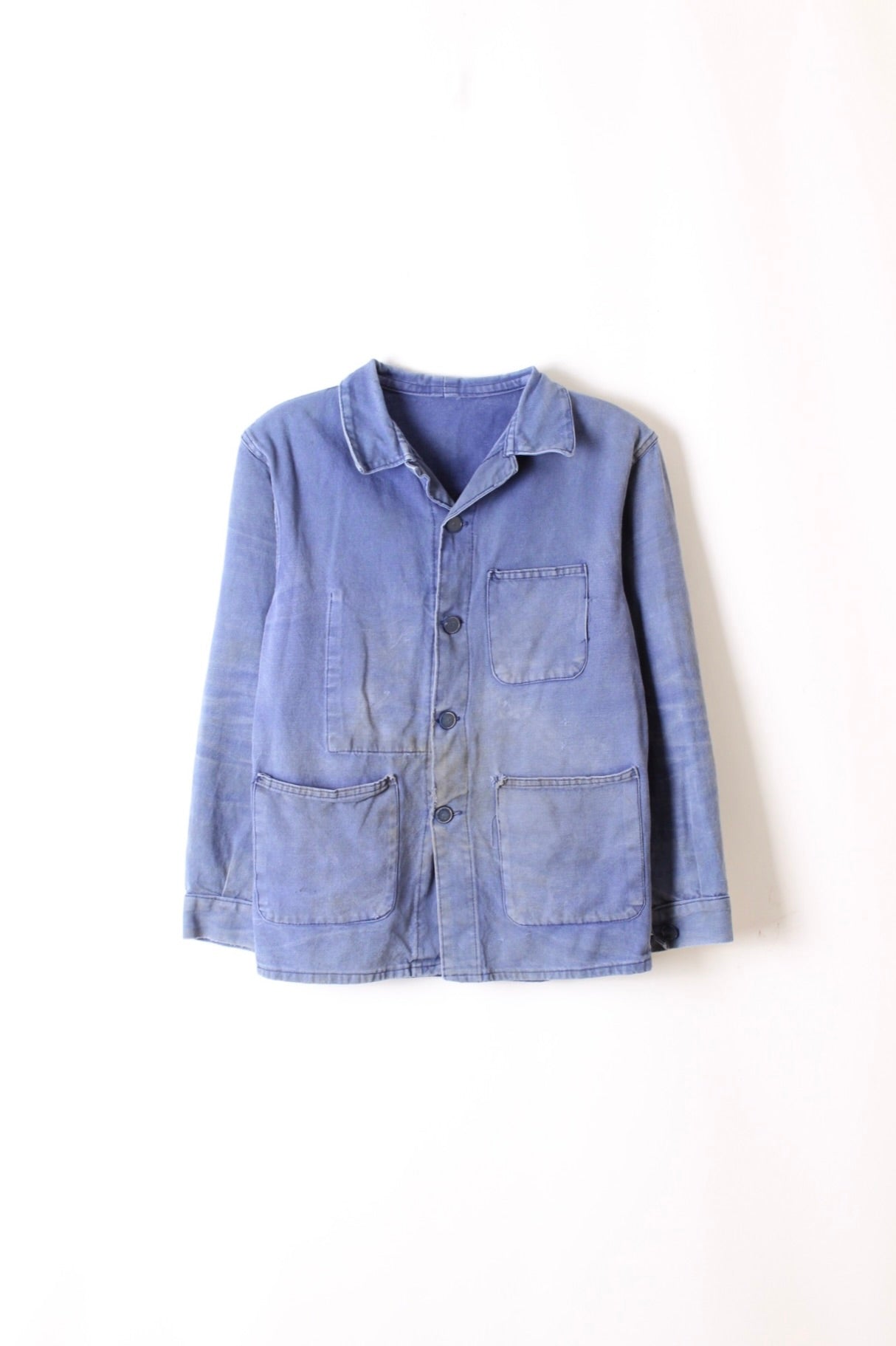 VINTAGE WORK CHORE JACKET SPLATTER BLEU DE TRAVAIL - S/M